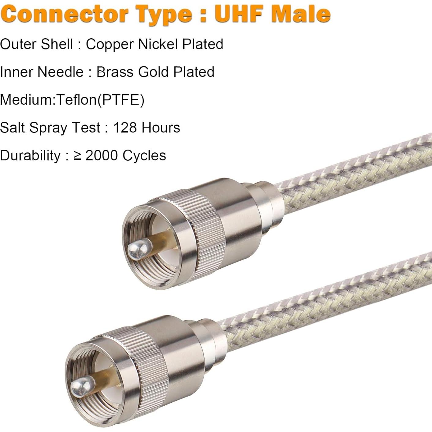 Cable Coaxial RG8X 1.83m MOOKEERF PL259 Macho a Macho