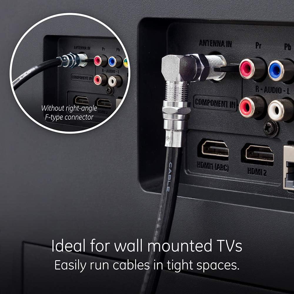 Adaptador Coaxial F tipo Ángulo Recto GE 90° RG59 RG6