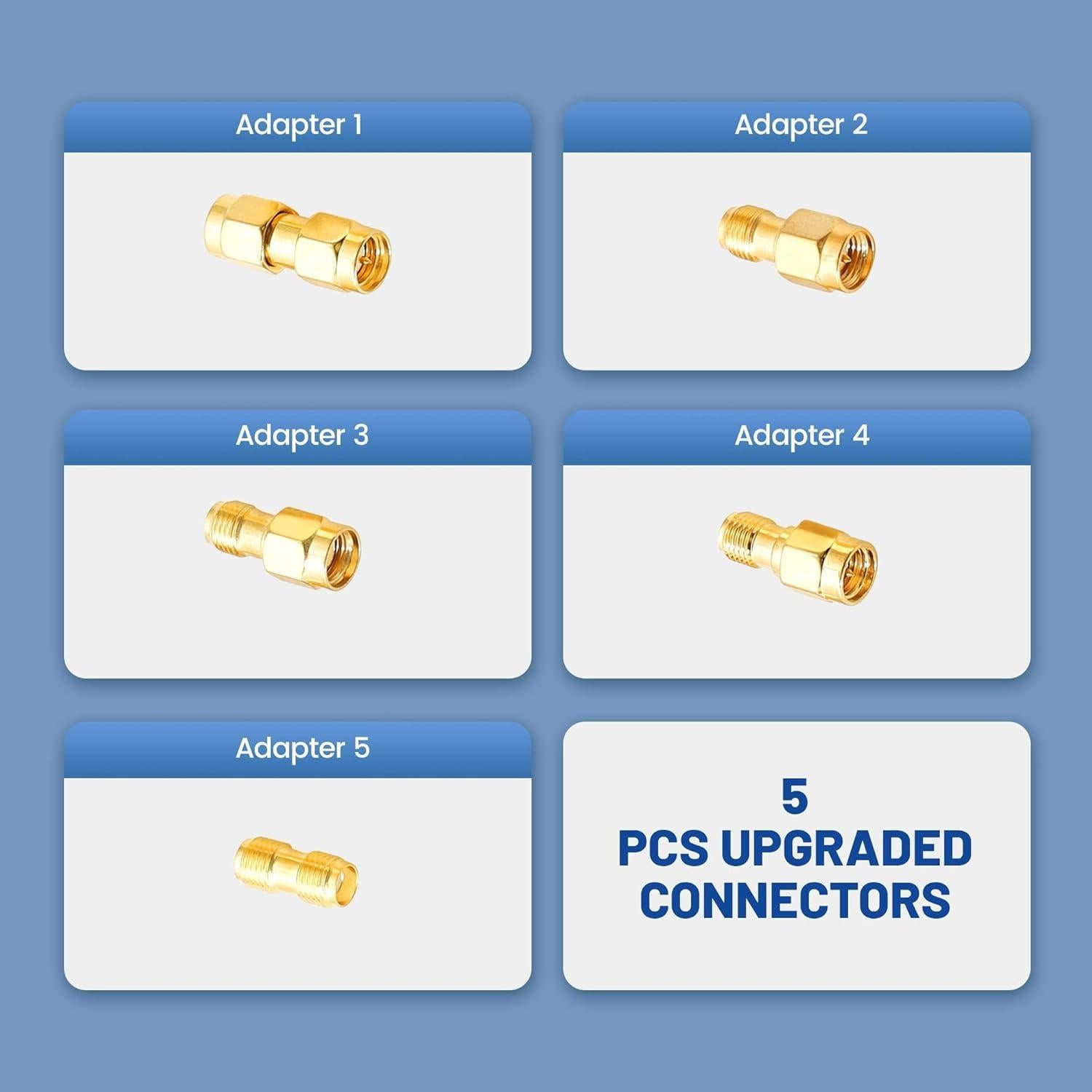 Cable Coaxial RG316 30cm SMA Macho a Hembra Anina + 5 Adaptadores