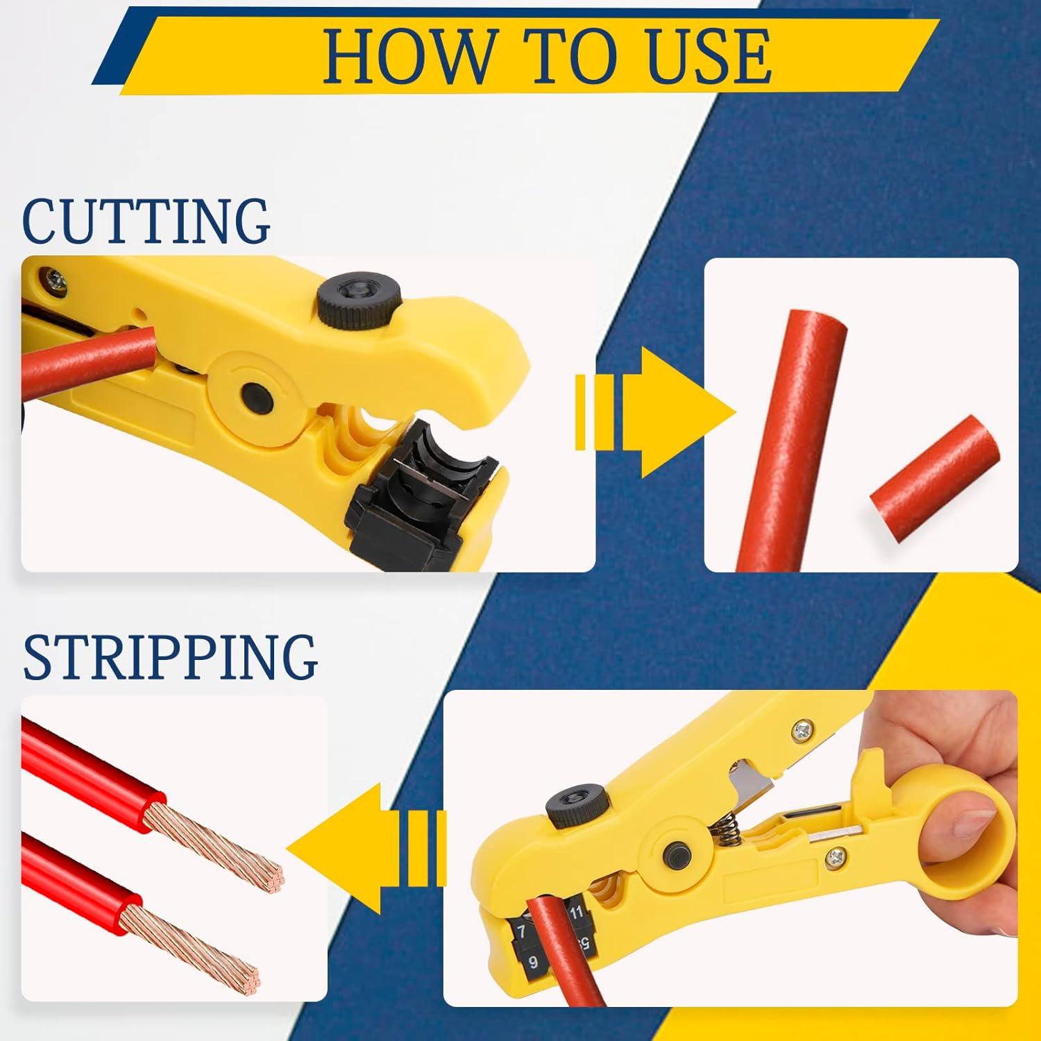 Kit de Crimpadora de Cable Coaxial AZUNYYDS con 20 Conectores F