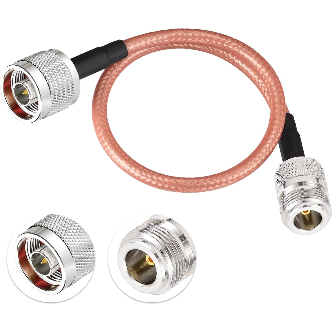 Adaptador N hembra a N macho Eightwood RG400 30cm 50 Ohm