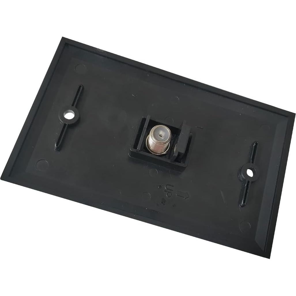 Placa de Pared Coaxial BOPLAT 1 Puerto Negro Brillante
