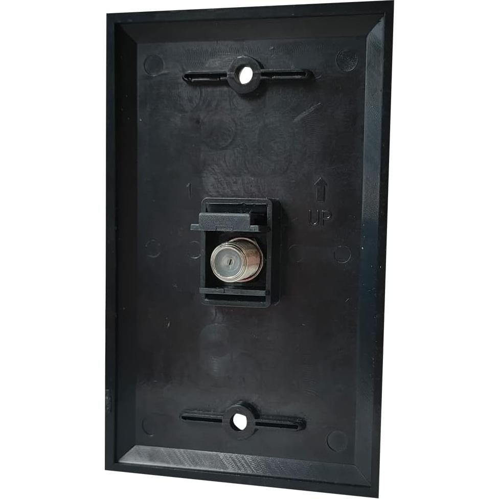 Placa de Pared Coaxial BOPLAT 1 Puerto Negro Brillante