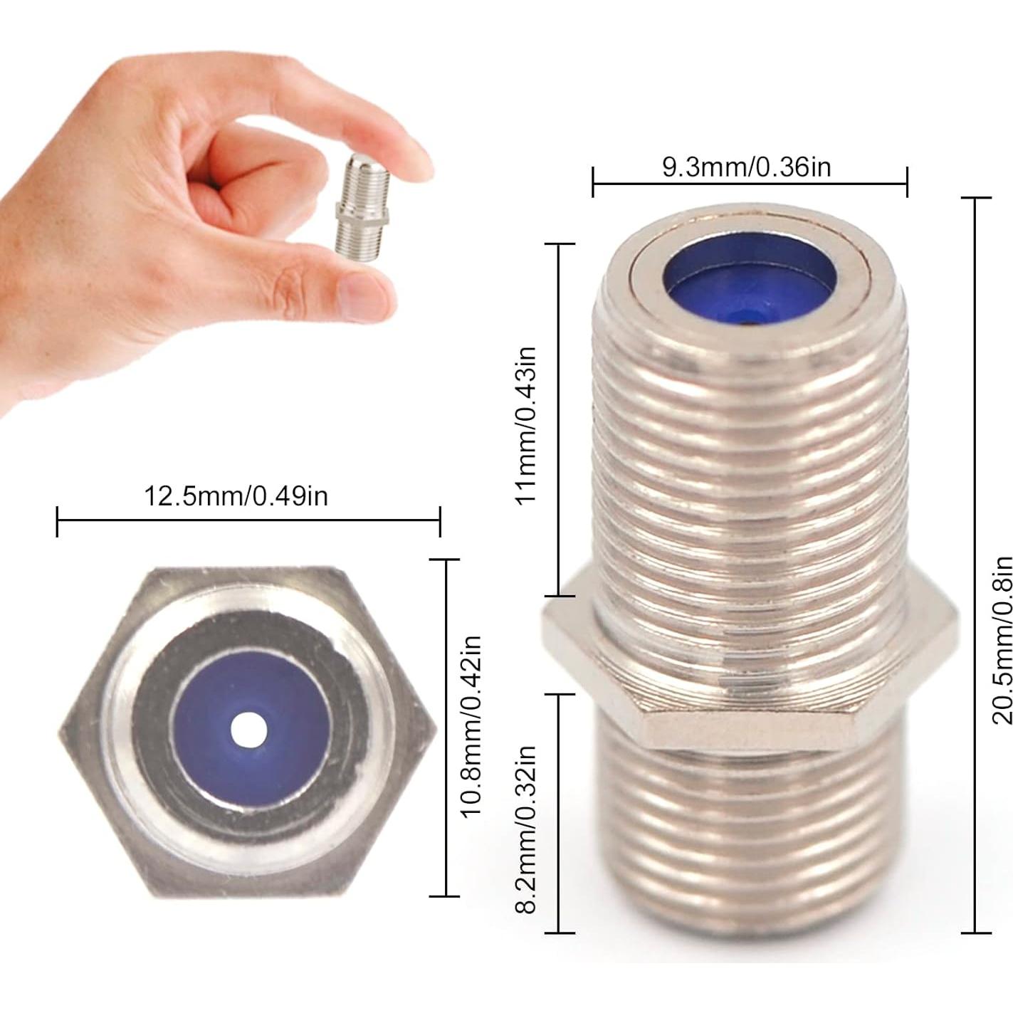 Conector Coaxial VCE F-Type Hembra a Hembra RG6 - Paquete de 2