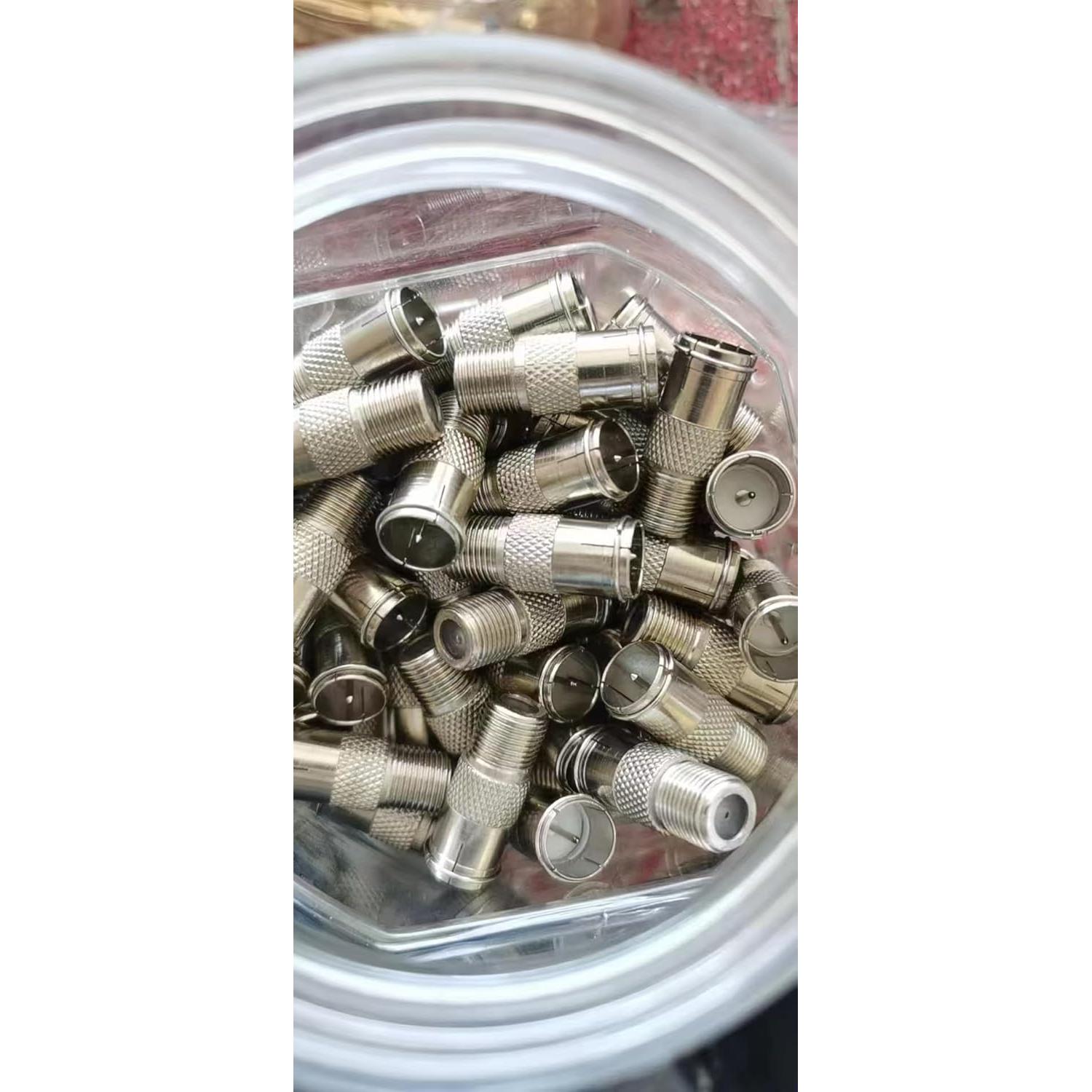 Conector Coaxial F Macho a Hembra ZYU 3 Paquetes RG6 Niquelado