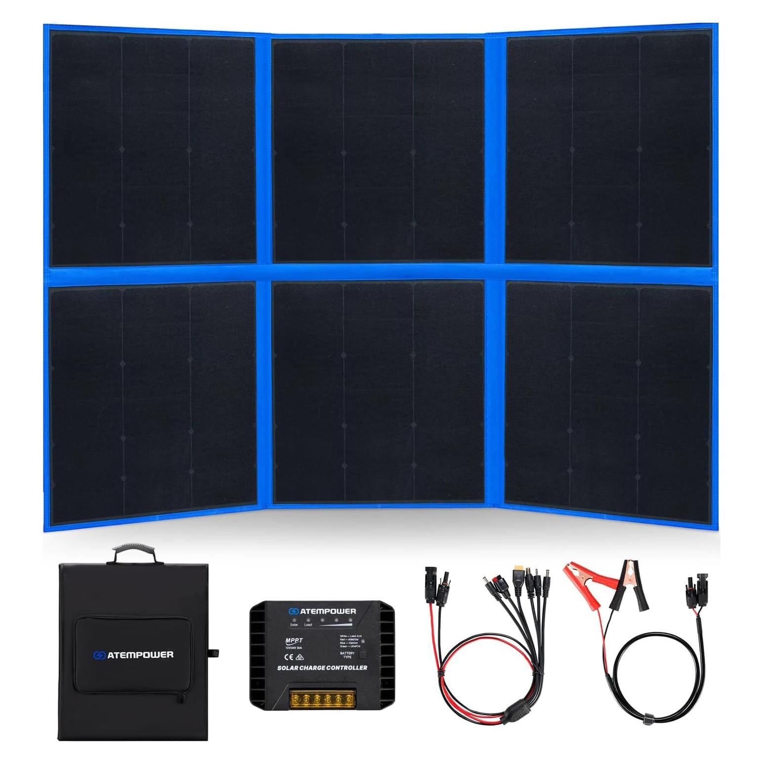 Panel Solar Plegable ATEM POWER 200W con Controlador MPPT