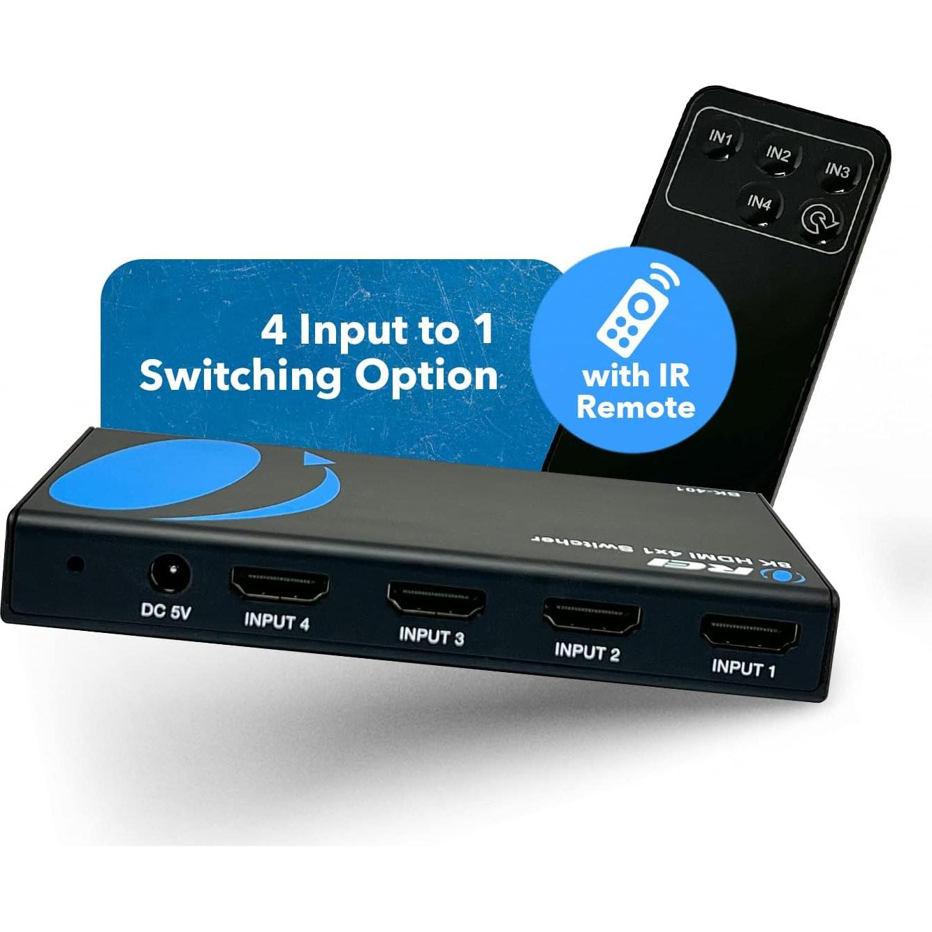 Interruptor HDMI 8K 4x1 OREI BK-401 48Gbps 4K@120Hz