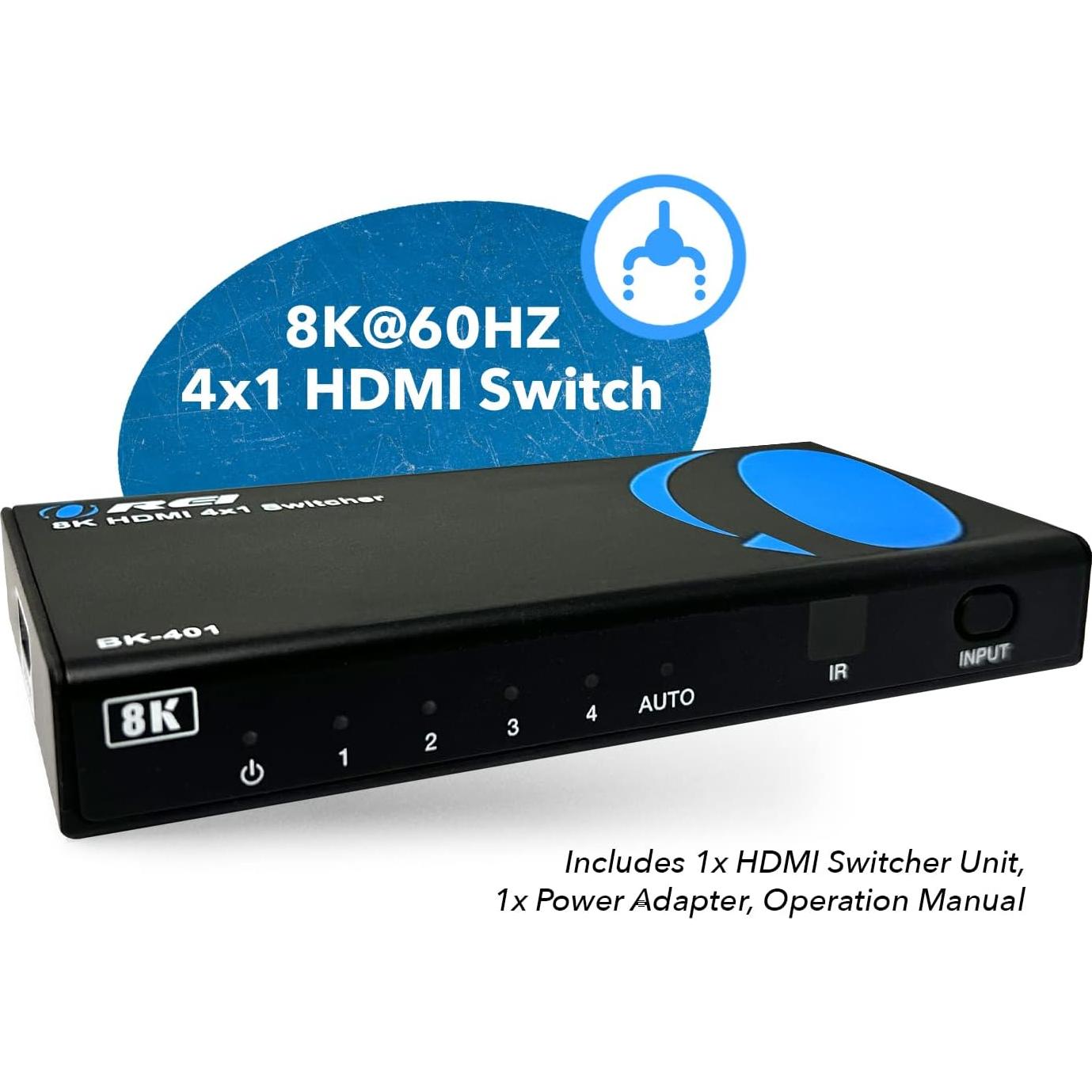 Interruptor HDMI 8K 4x1 OREI BK-401 48Gbps 4K@120Hz