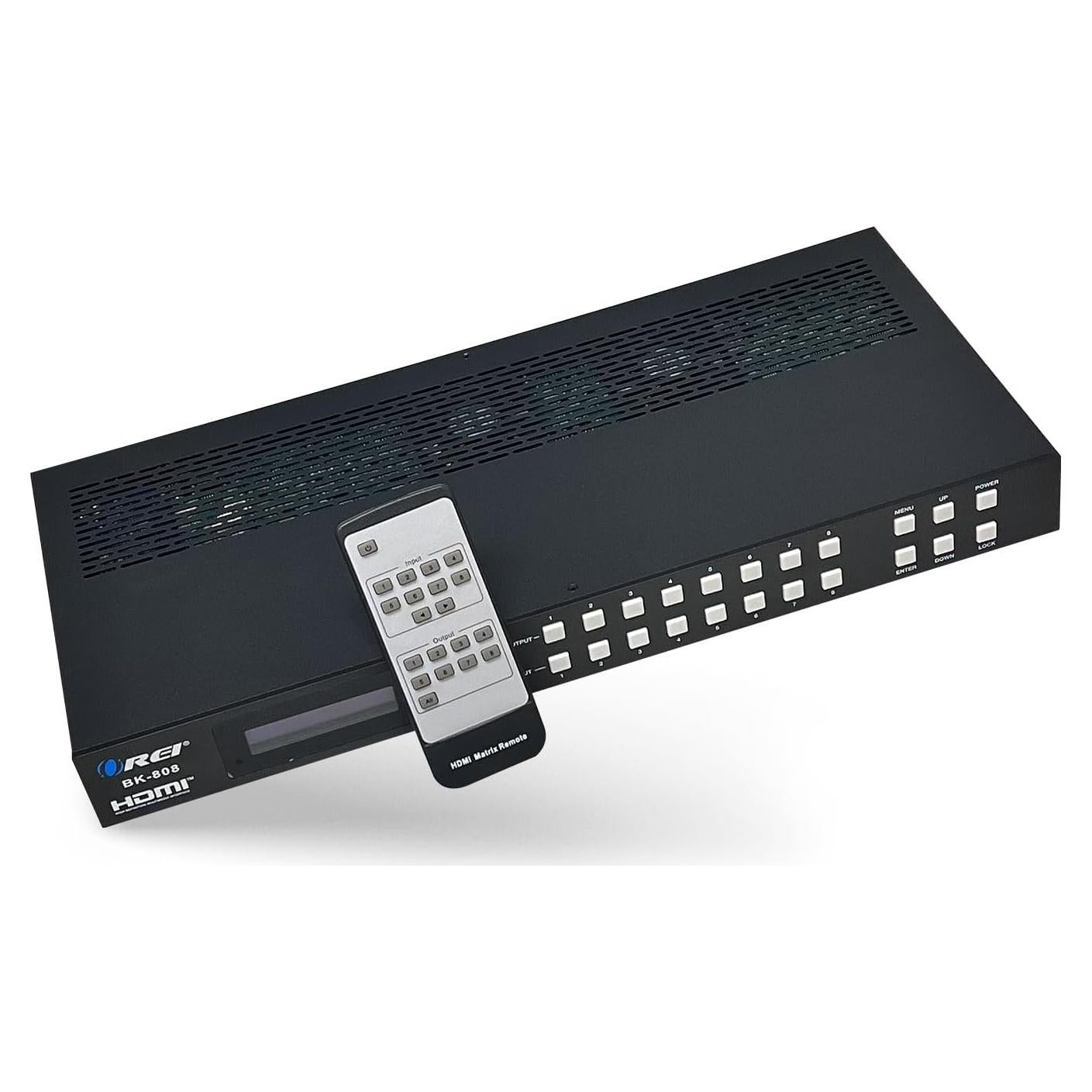 Interruptor HDMI Matriz 8K OREI BK-808 8x8 con Extractor de Audio