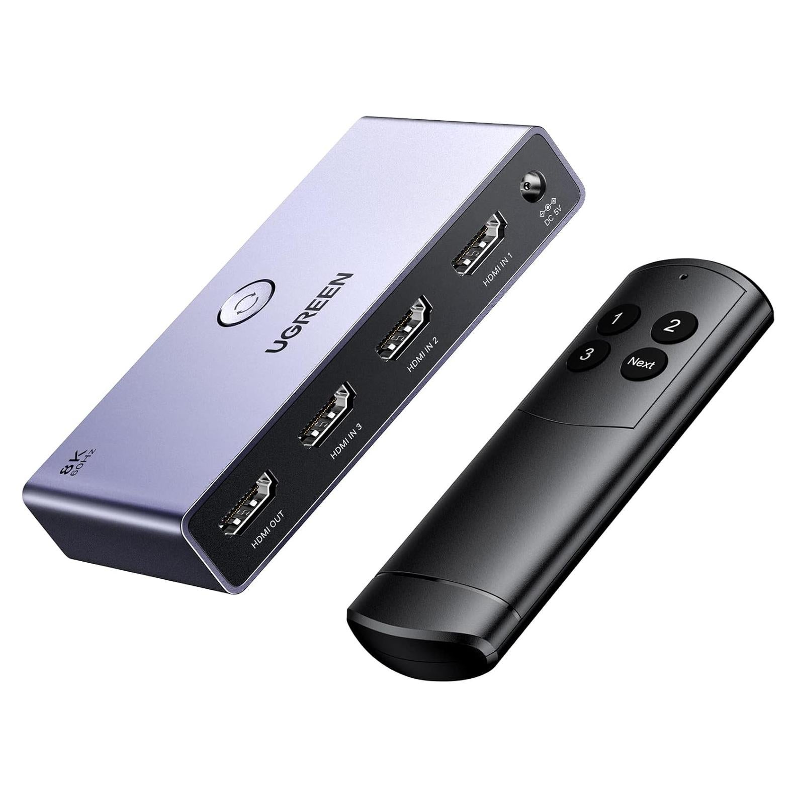 Interruptor HDMI 2.1 UGREEN 3 en 1 Ultra HD 8K 60Hz