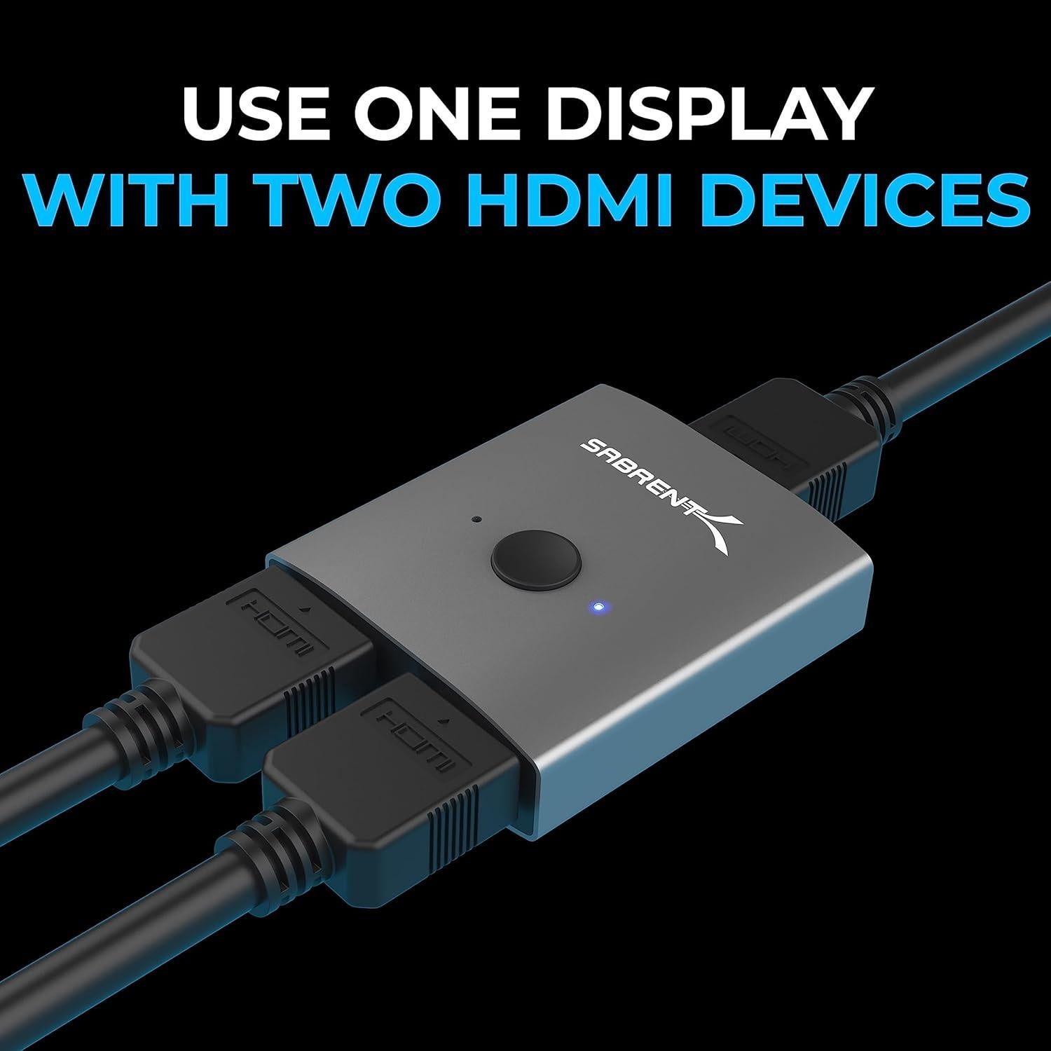 Interruptor HDMI Bidireccional 4K 60Hz SABRENT DA-HSW2