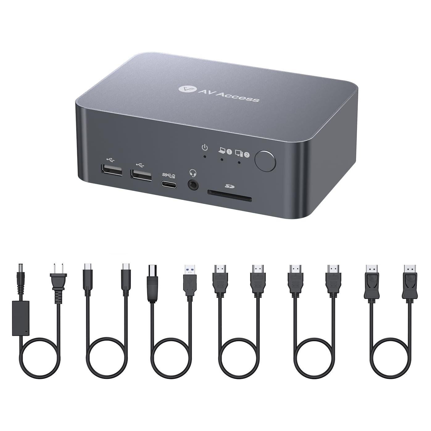 Estación de Acoplamiento KVM Doble Monitor AV Access iDock C10 4K