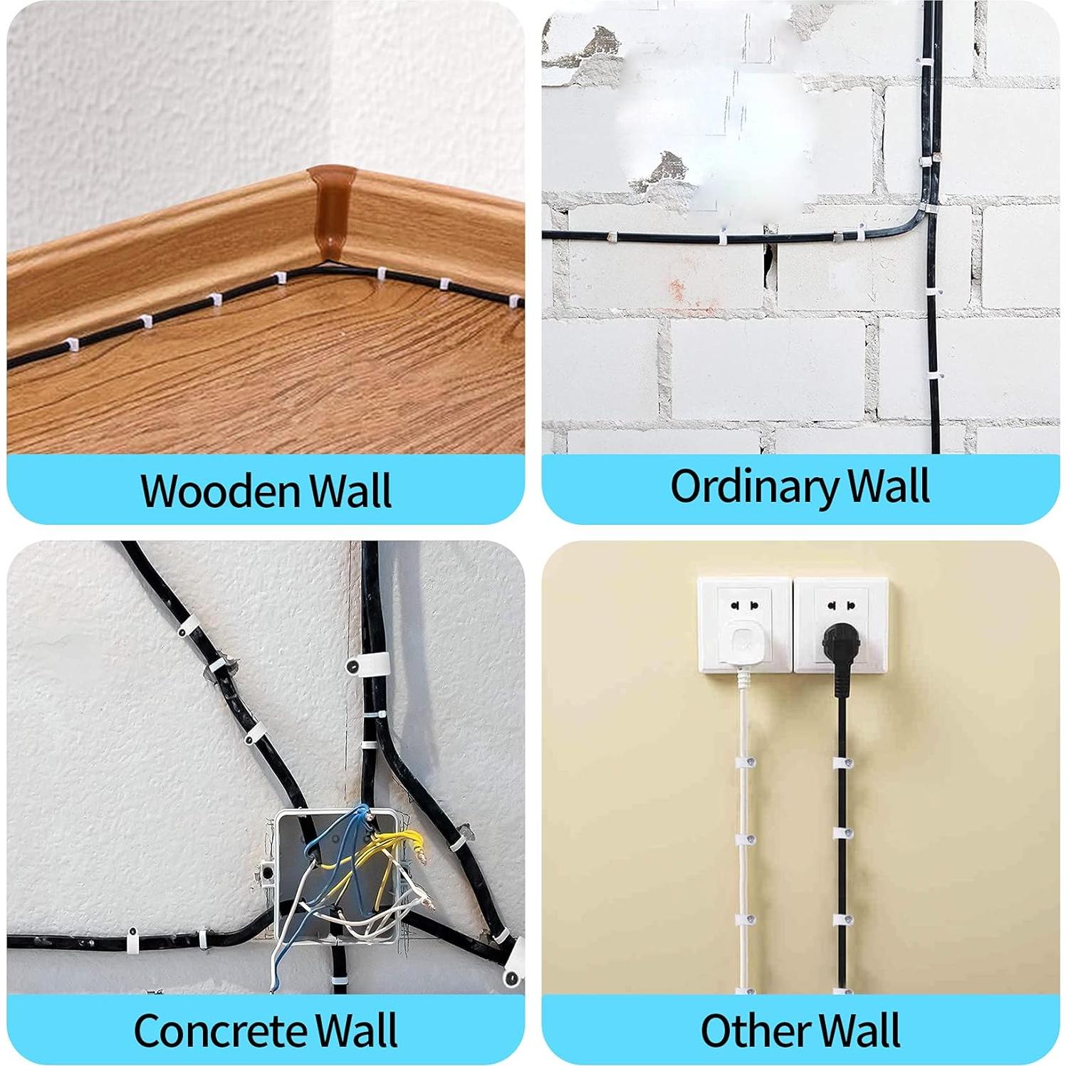 Clips para Cables Abnii 400 Pcs 4-10mm Blanco