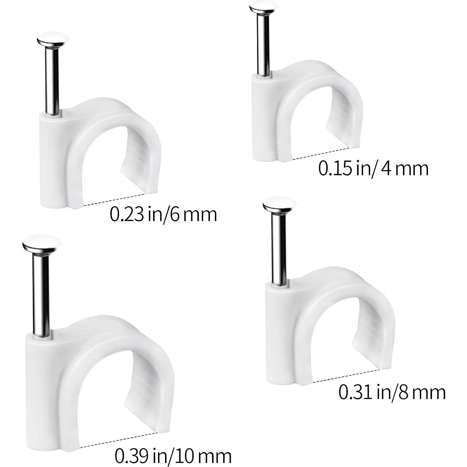 Clips para Cables Abnii 400 Pcs 4-10mm Blanco