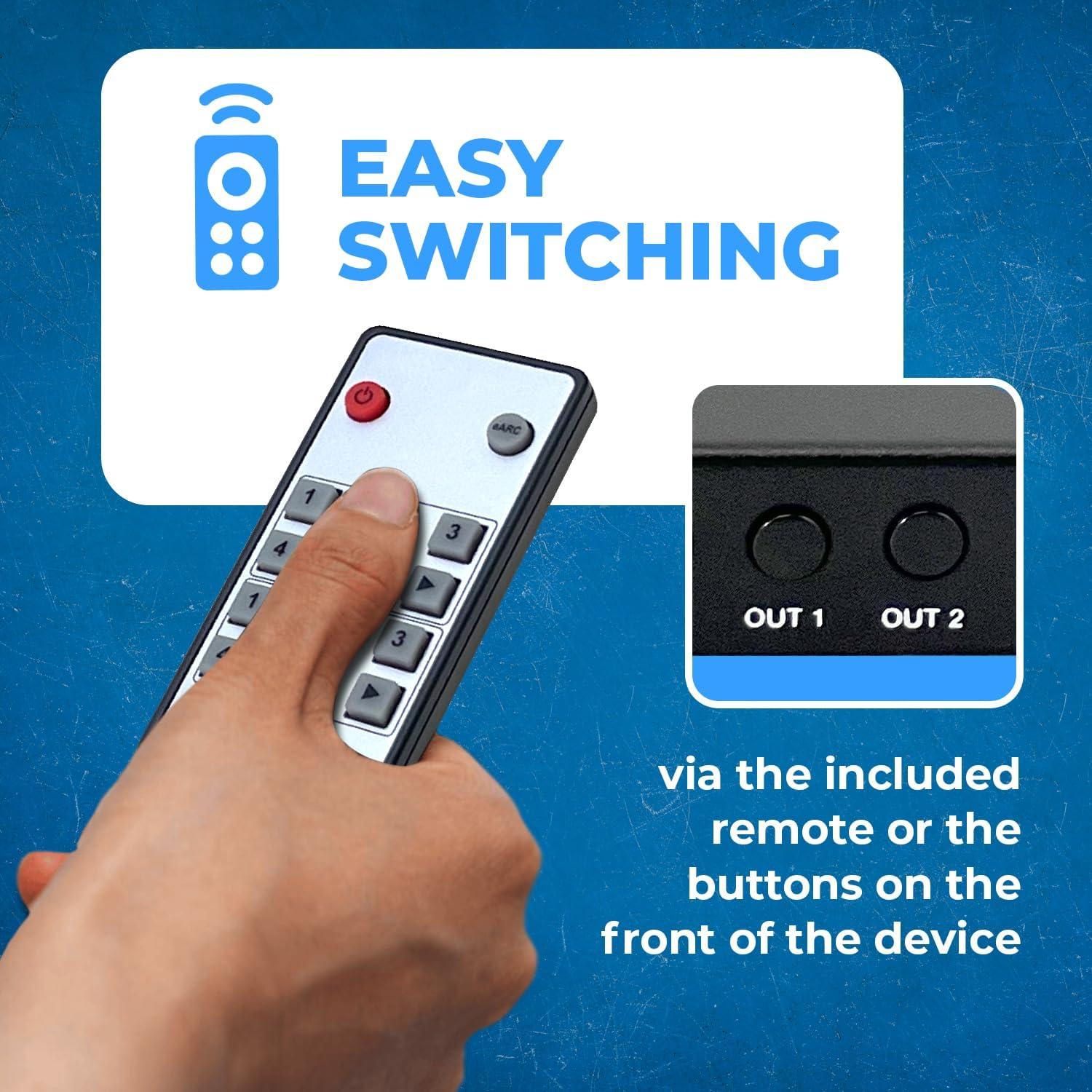 Interruptor Matriz HDMI 8K OREI BK-402A 4x2 con Extractor de Audio