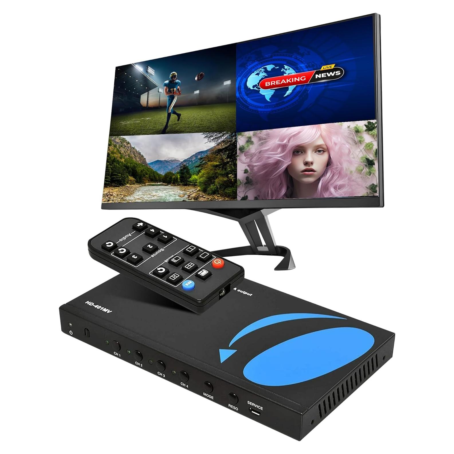 Conmutador HDMI 4 en 1 OREI HD-401MR 1080p Control Remoto