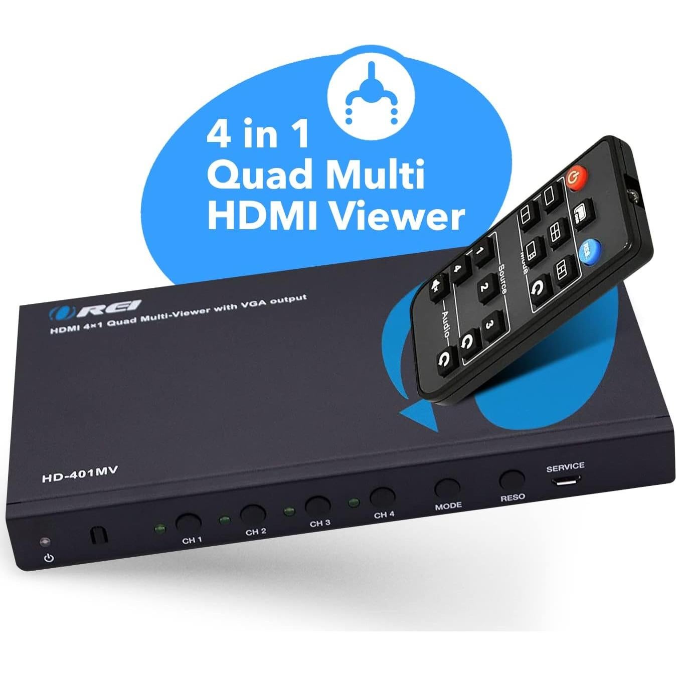 Conmutador HDMI 4 en 1 OREI HD-401MR 1080p Control Remoto