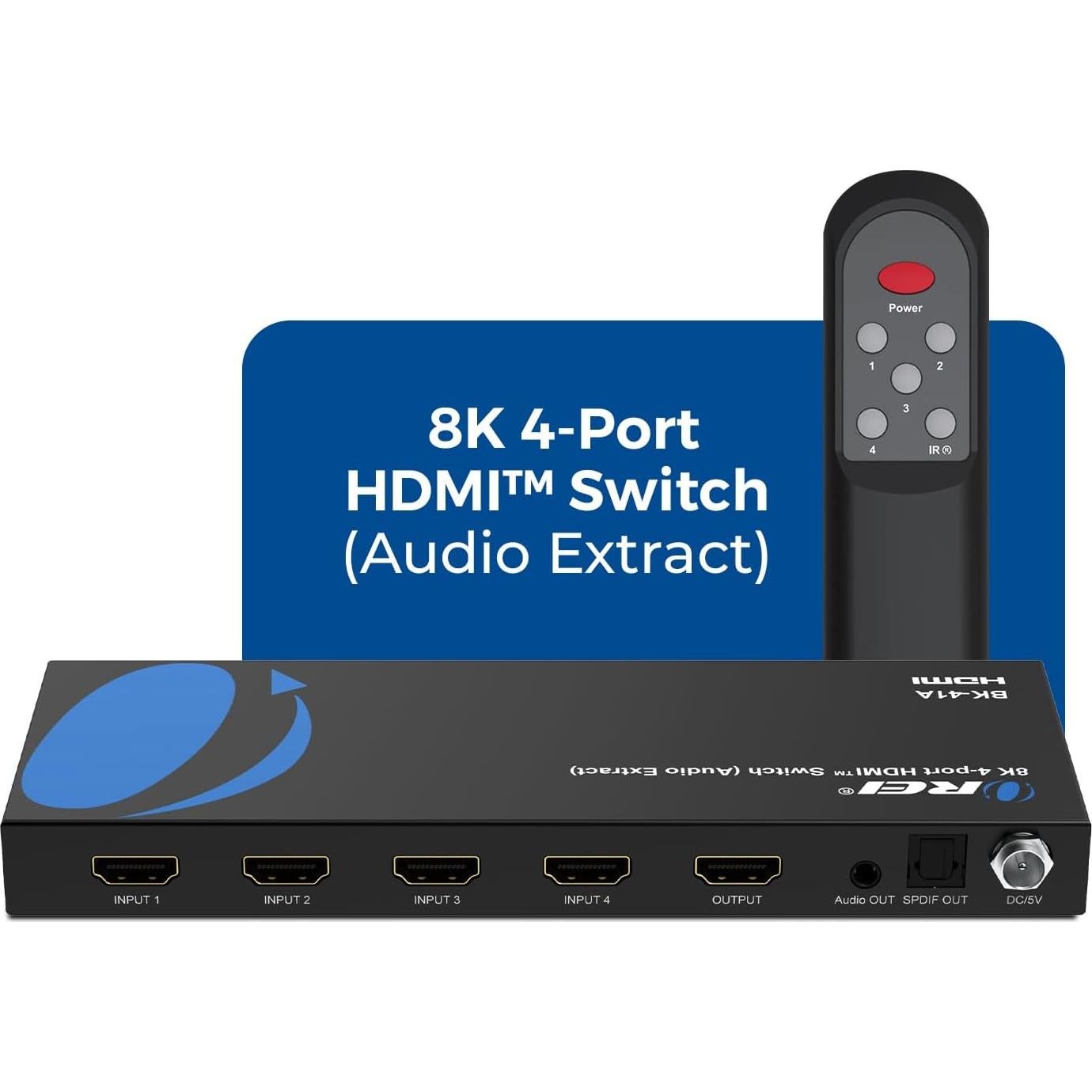 Interruptor HDMI 2.1 OREI BK-41A 4x1 8K 60Hz HDR10+