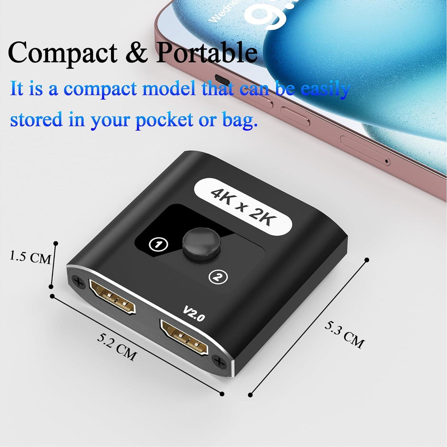 Divisor HDMI 4K 60Hz AUKOKIOULA 1 en 2 Salidas Bi-Direccional