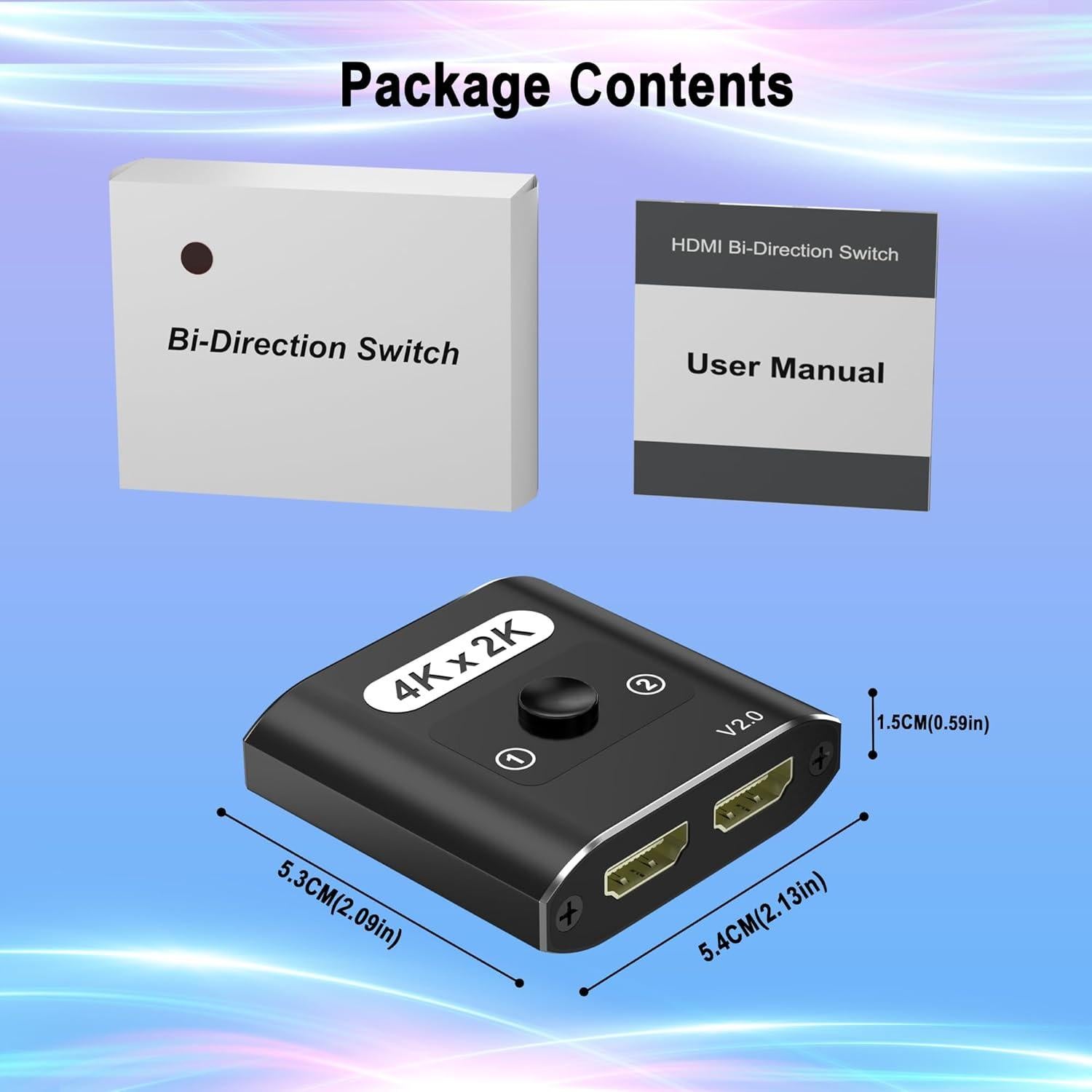 Divisor HDMI 4K 60Hz AUKOKIOULA 1 en 2 Salidas Bi-Direccional