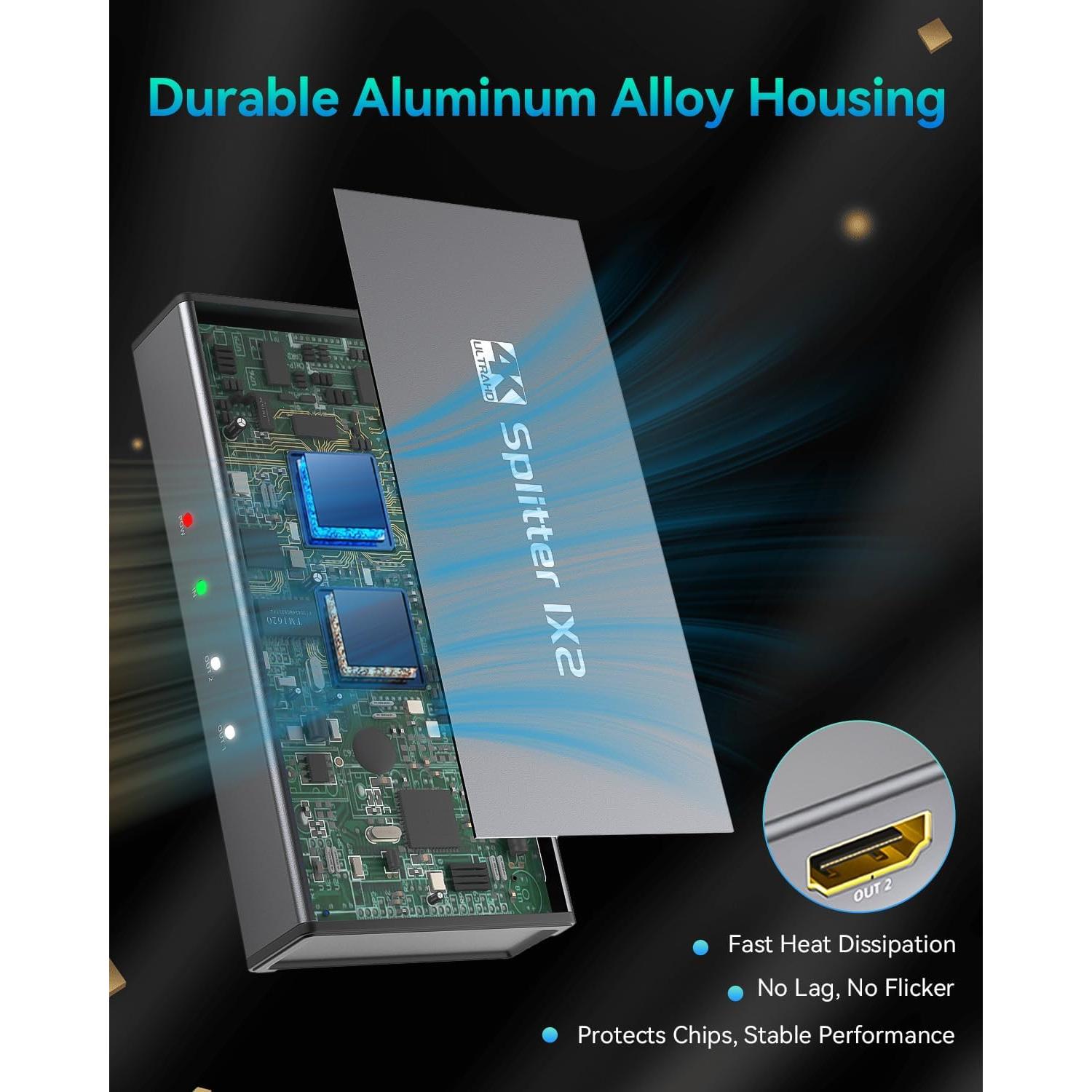 Divisor HDMI 1 en 2 Salidas 4K Ultra HD - Adaptador Doble Pantalla