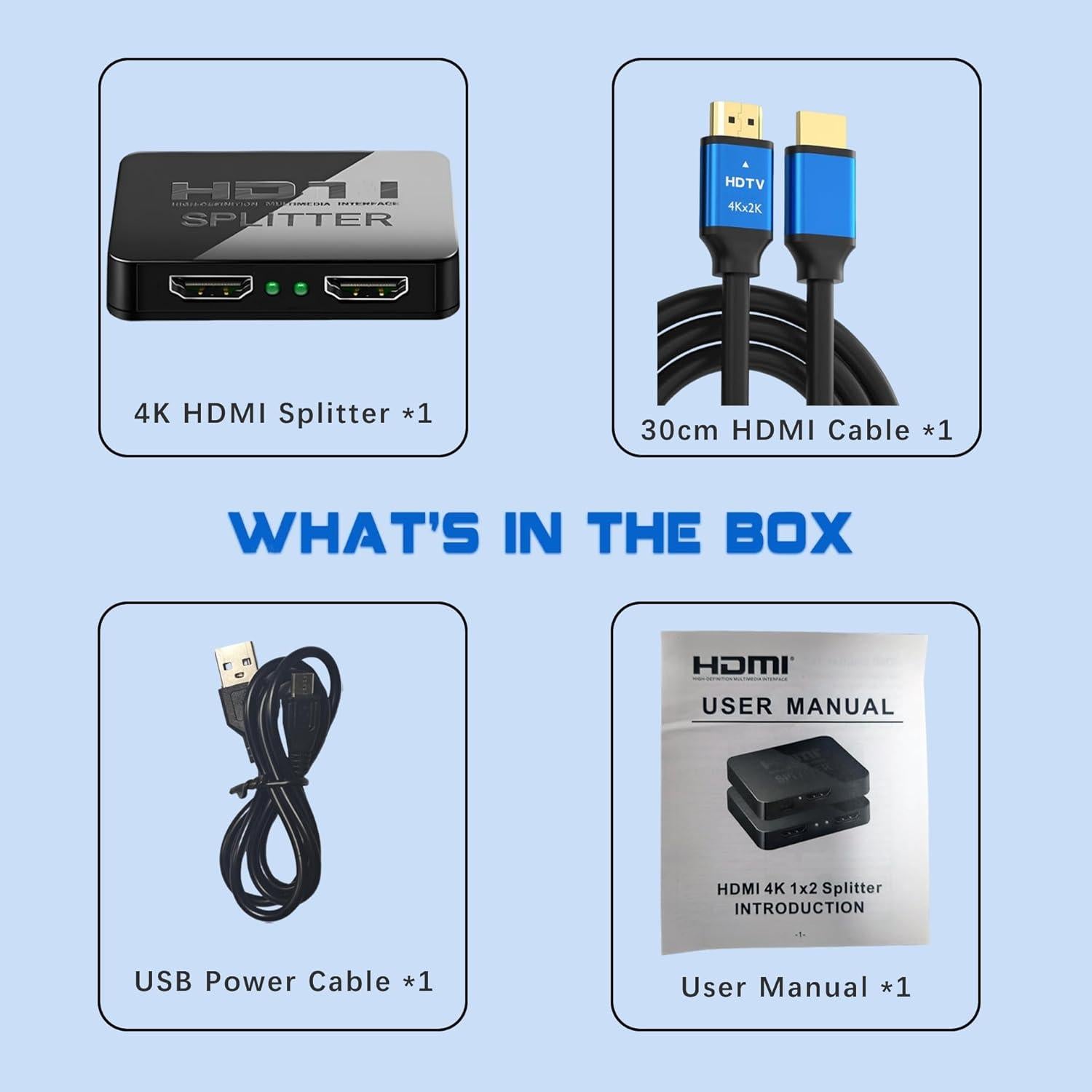 Divisor HDMI 4K 1 en 2 MINDORLEN para Pantallas Duales
