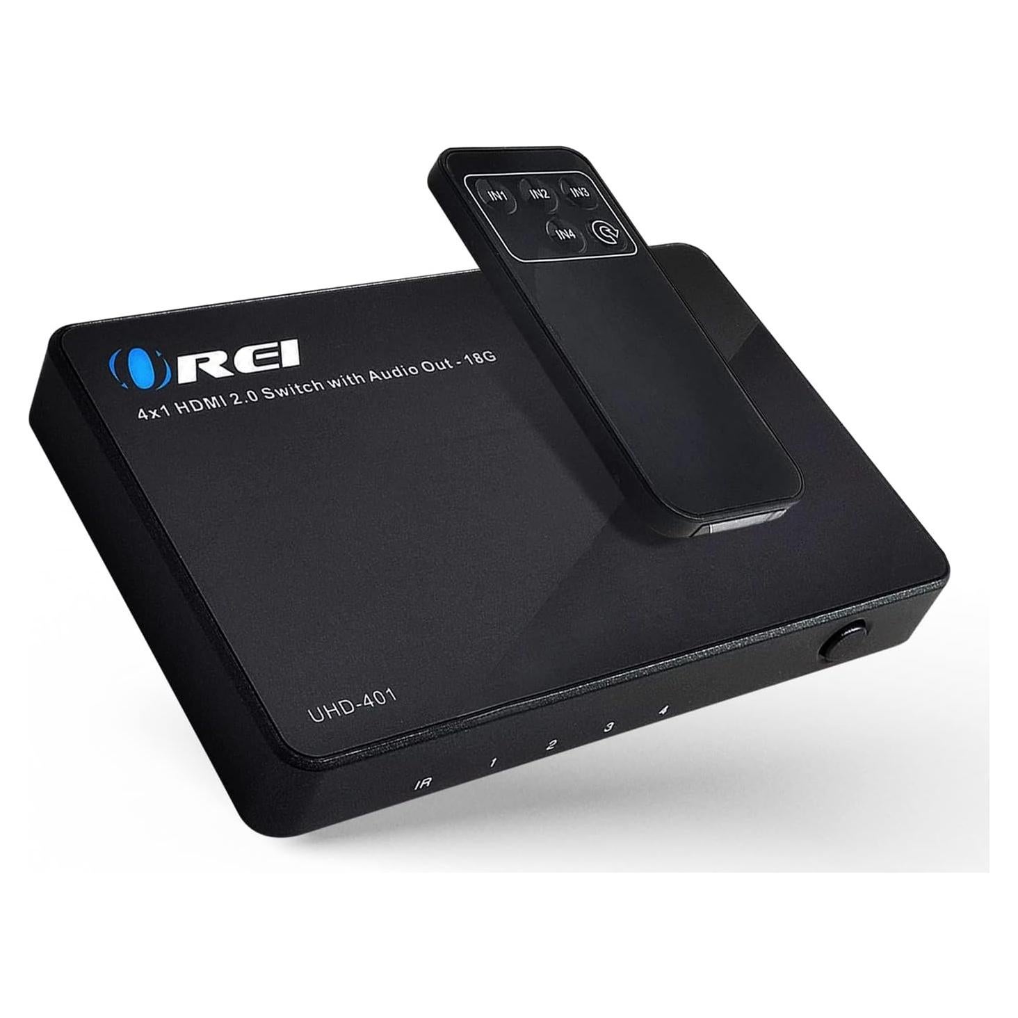 Interruptor HDMI 4x1 OREI UHD-401 con Audio y Control Remoto