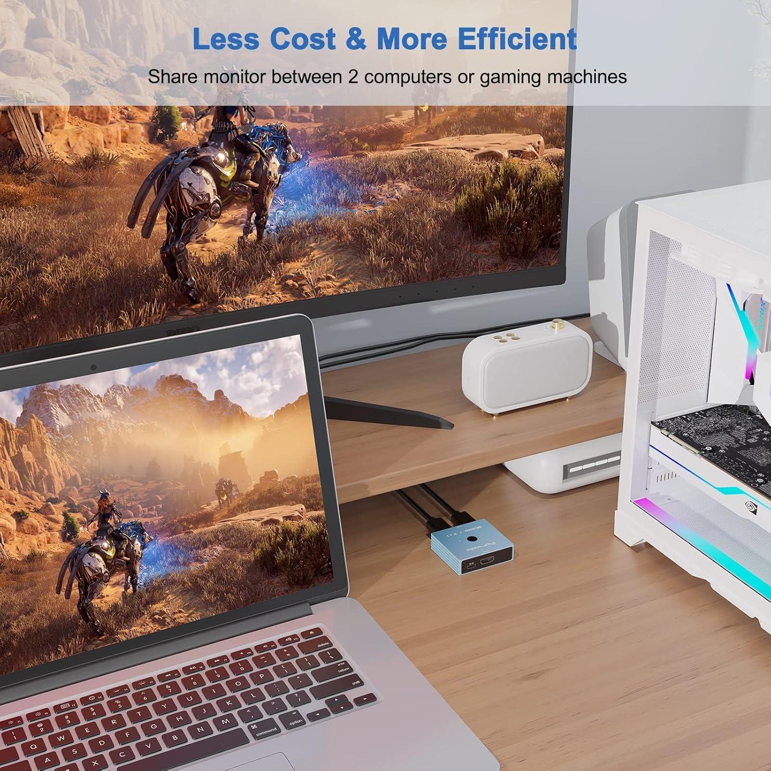 Conmutador HDMI 2x1 8K 60Hz Fengqing - Compatible PS5 Xbox