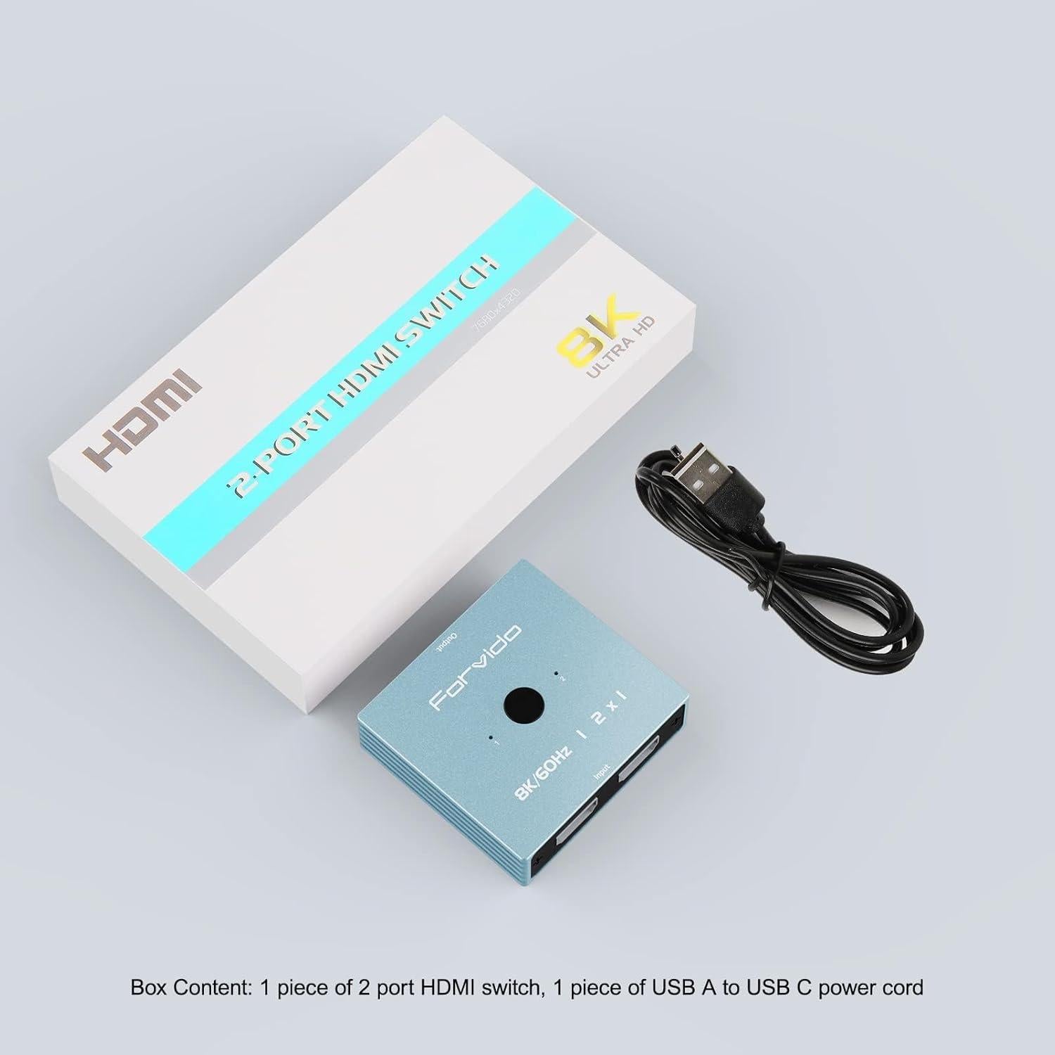 Conmutador HDMI 2x1 8K 60Hz Fengqing - Compatible PS5 Xbox