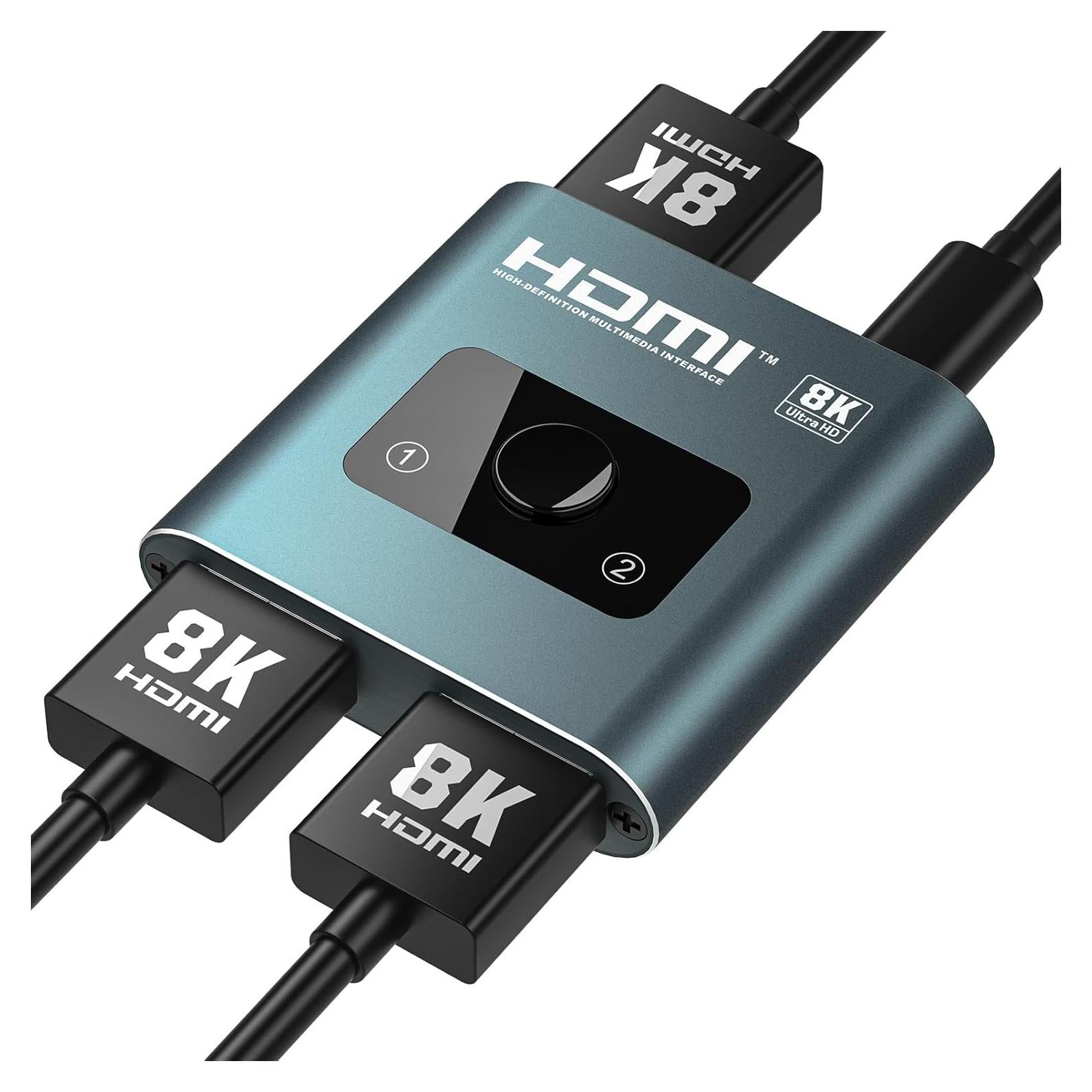 Conmutador HDMI 2-en-1 4K 120Hz Aluminio 8K 60Hz PS5 Xbox