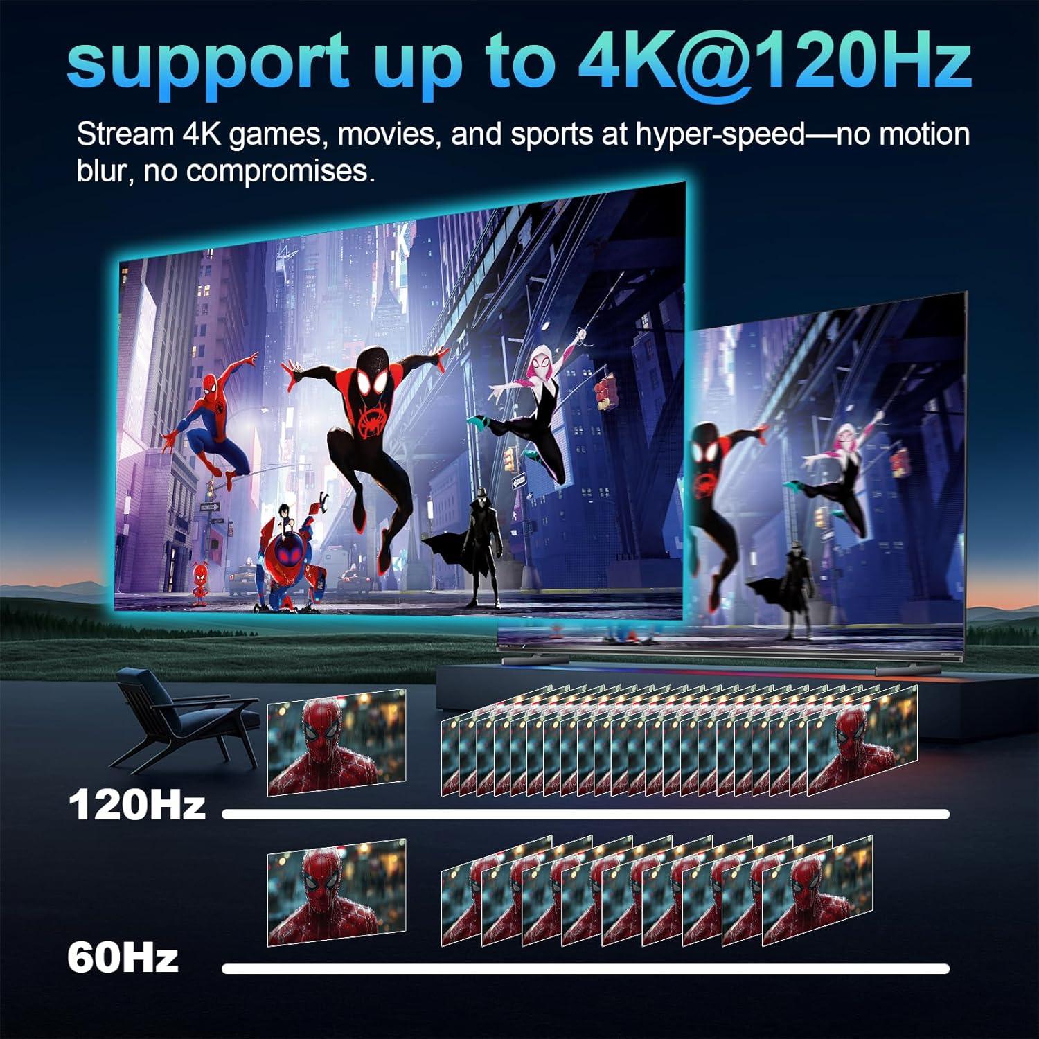 Conmutador HDMI 2-en-1 4K 120Hz Aluminio 8K 60Hz PS5 Xbox