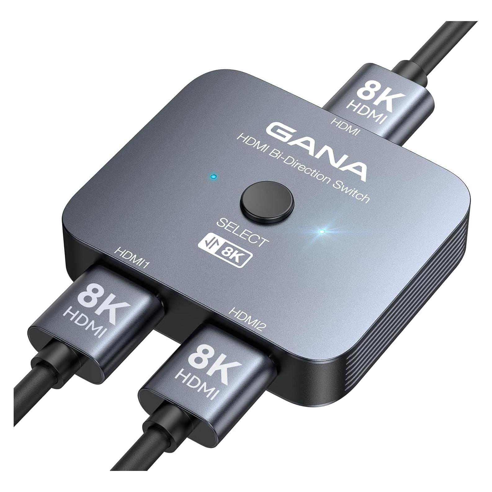 Interruptor HDMI 2.1 GANA Bi-Direccional 4K 8K 48Gbps