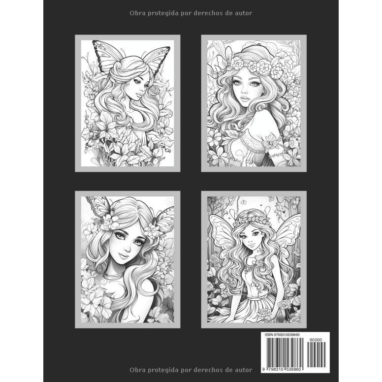 Hadas Fantásticas Libro para Colorear para Adolescentes y Adultos: Un Mundo Mágico con Encantadoras Hadas, Espléndidas Flores y Escenas Forestales (Spanish Edition)
