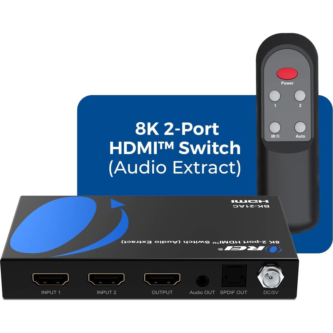 Interruptor HDMI 2.1 OREI BK-21AC 8K 60Hz 4K 120Hz HDR10+