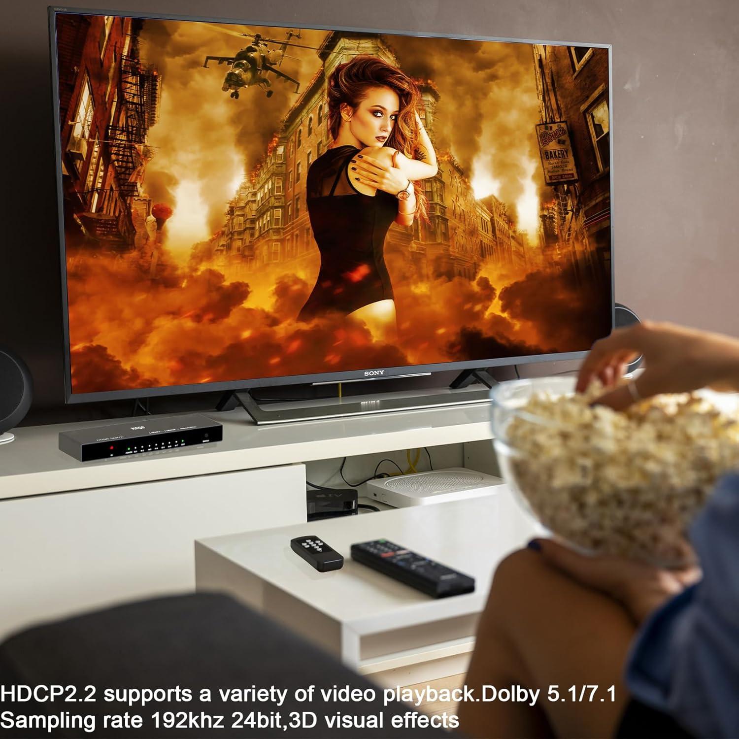 KAGO Switch HDMI 7 en 1 4K 60Hz con Control Remoto