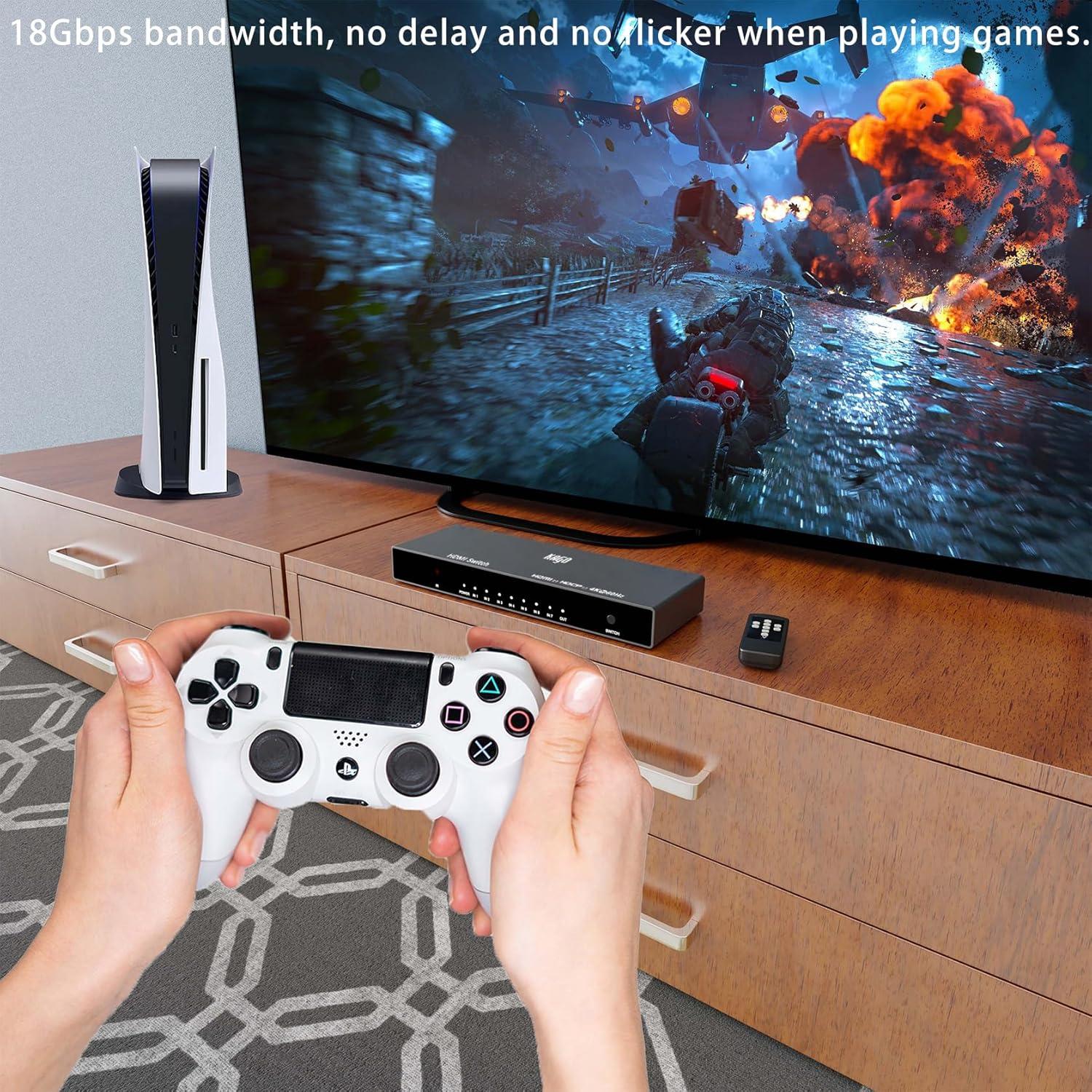 KAGO Switch HDMI 7 en 1 4K 60Hz con Control Remoto