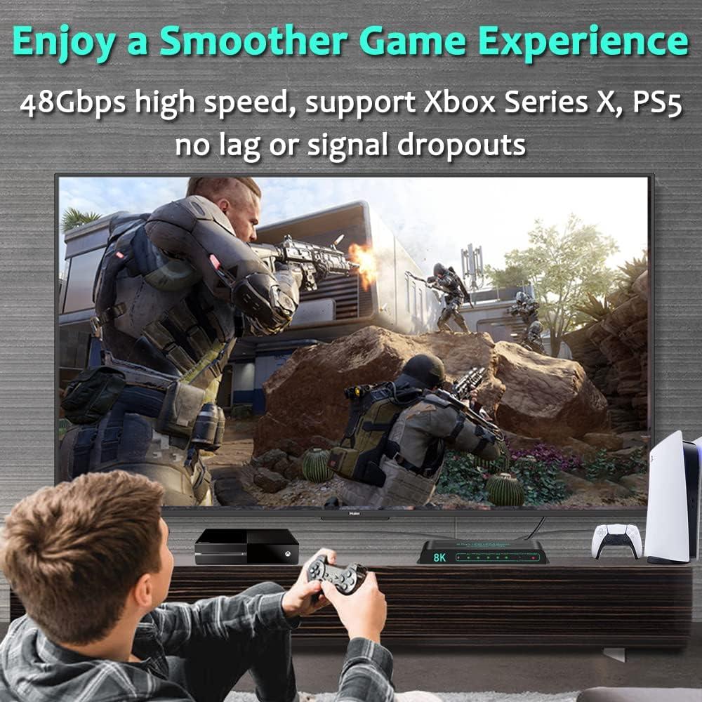 Interruptor HDMI 8K SkycropHD 4 en 1 Automático 48Gbps