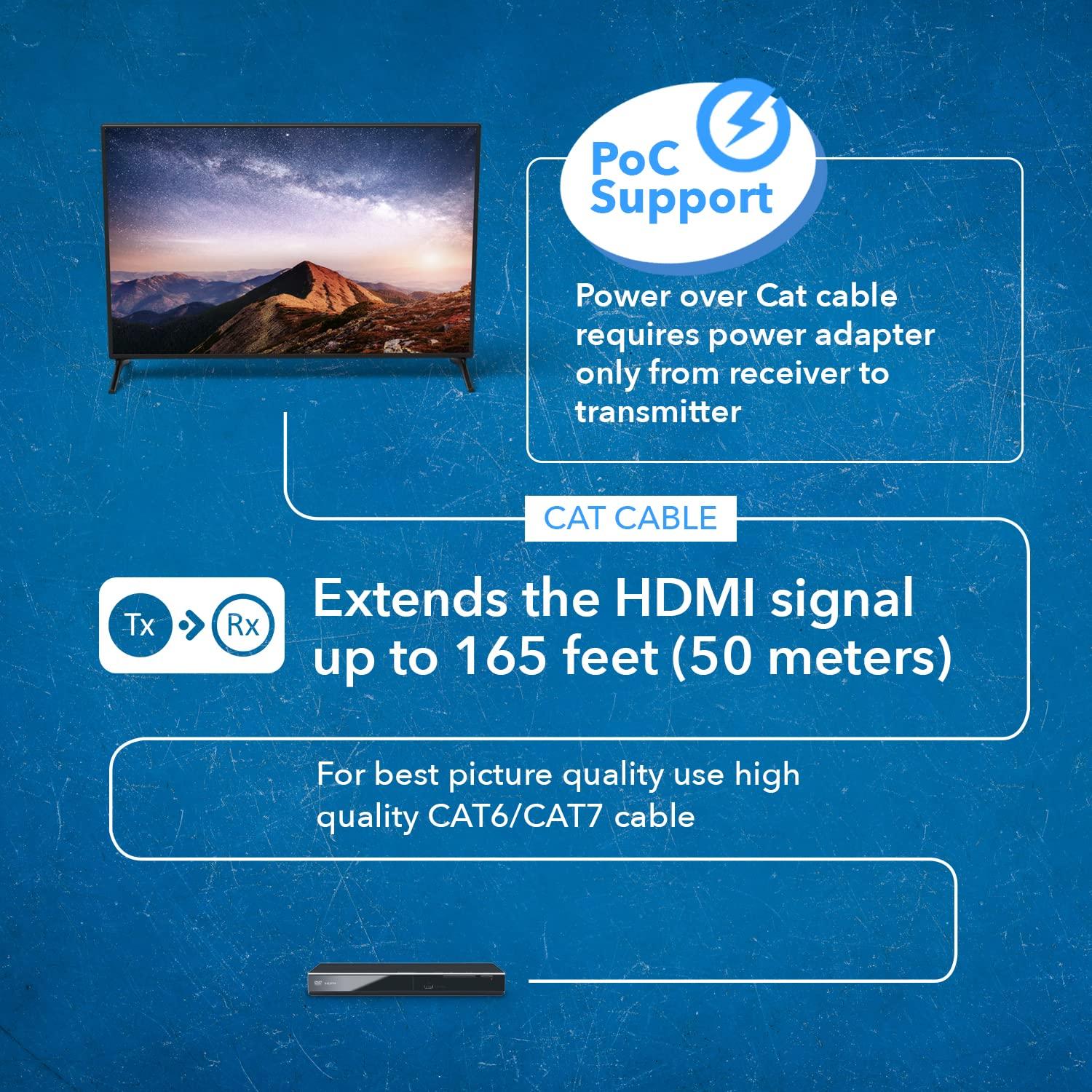 Extensor HDMI/USB-C OREI UHD 4K 60Hz hasta 50m Cat6/Cat7