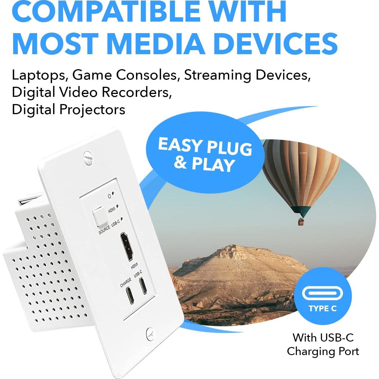 Extensor HDMI/USB-C OREI UHD 4K 60Hz hasta 50m Cat6/Cat7