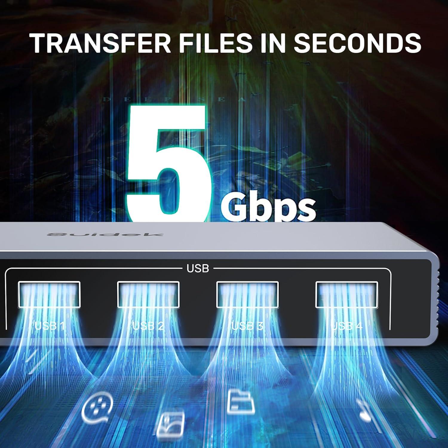 Interruptor KVM HDMI 4K 2 Computadoras SUIDEK USB 3.0