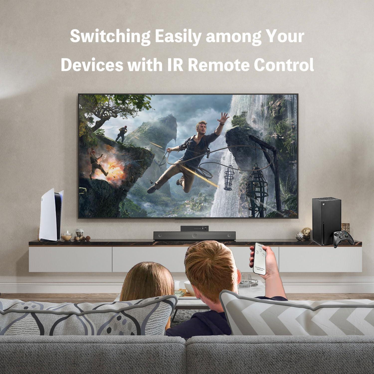 Conmutador HDMI 8K Forvido 3 Puertos 2.1 con Control Remoto