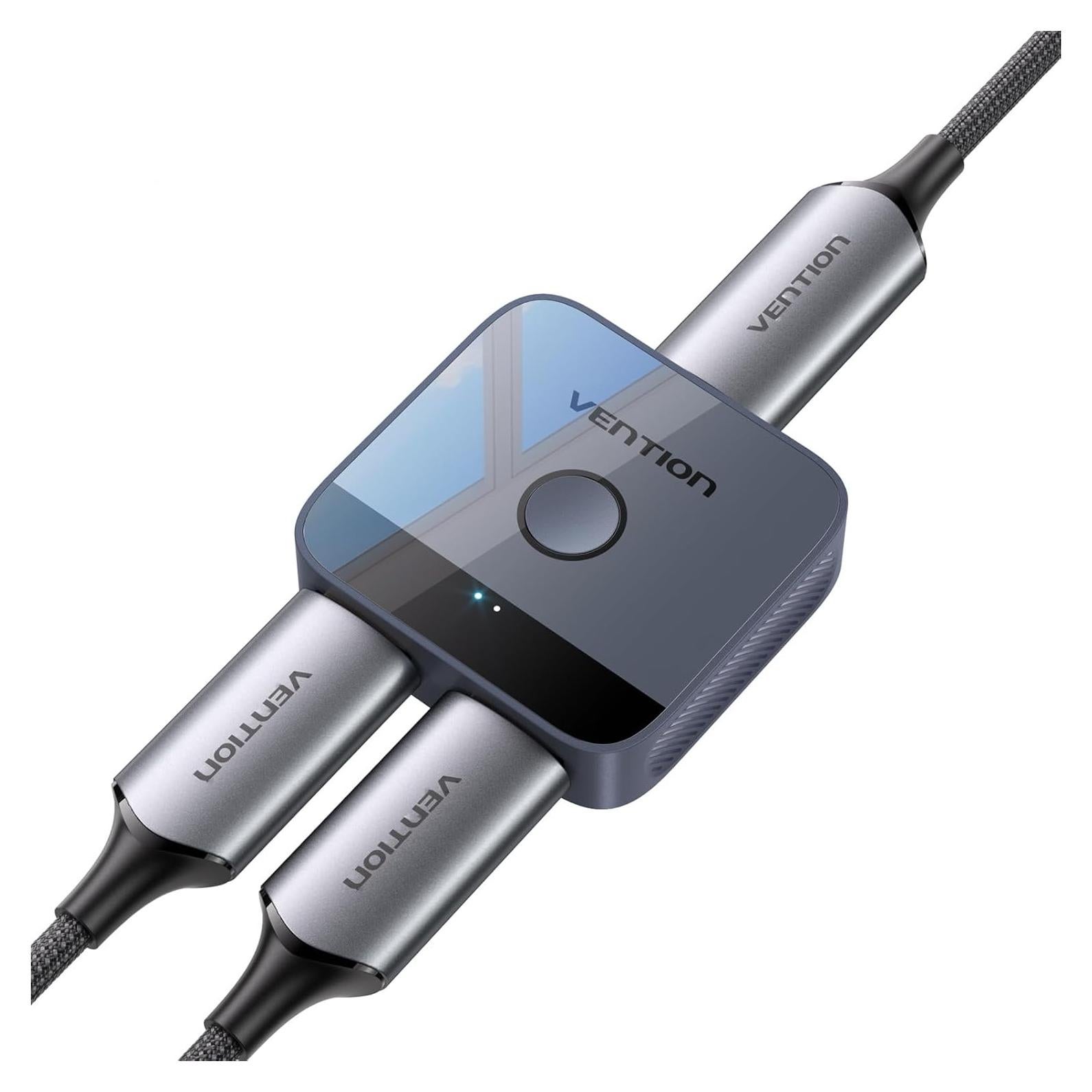 Conmutador HDMI 2 en 1 VENTION 4K 60Hz Gris con LED