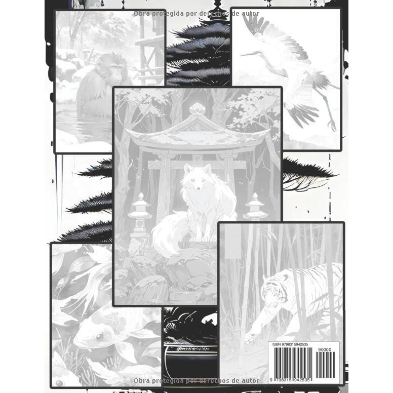 Animales Japoneses Para Colorear: Páginas Para Colorear De La Fauna Natural De Japón, Desde Tigres Hasta Zorros Y Monos De Nieve, Pasando Por Grullas ... | Niño Adulto Adolescente (Spanish Edition)