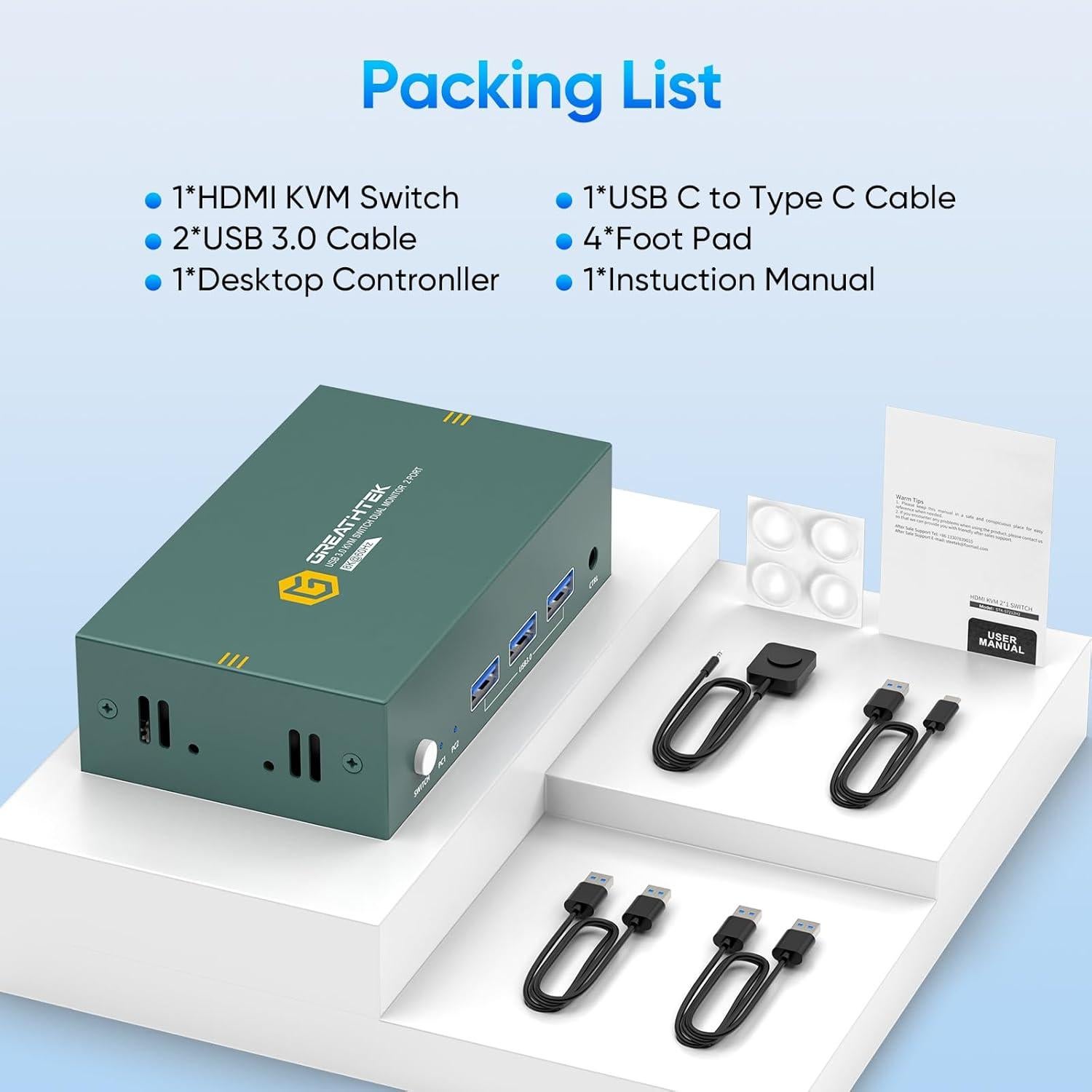 Conmutador KVM 2 Monitores EVATEK HDMI 8K@60Hz USB 3.0
