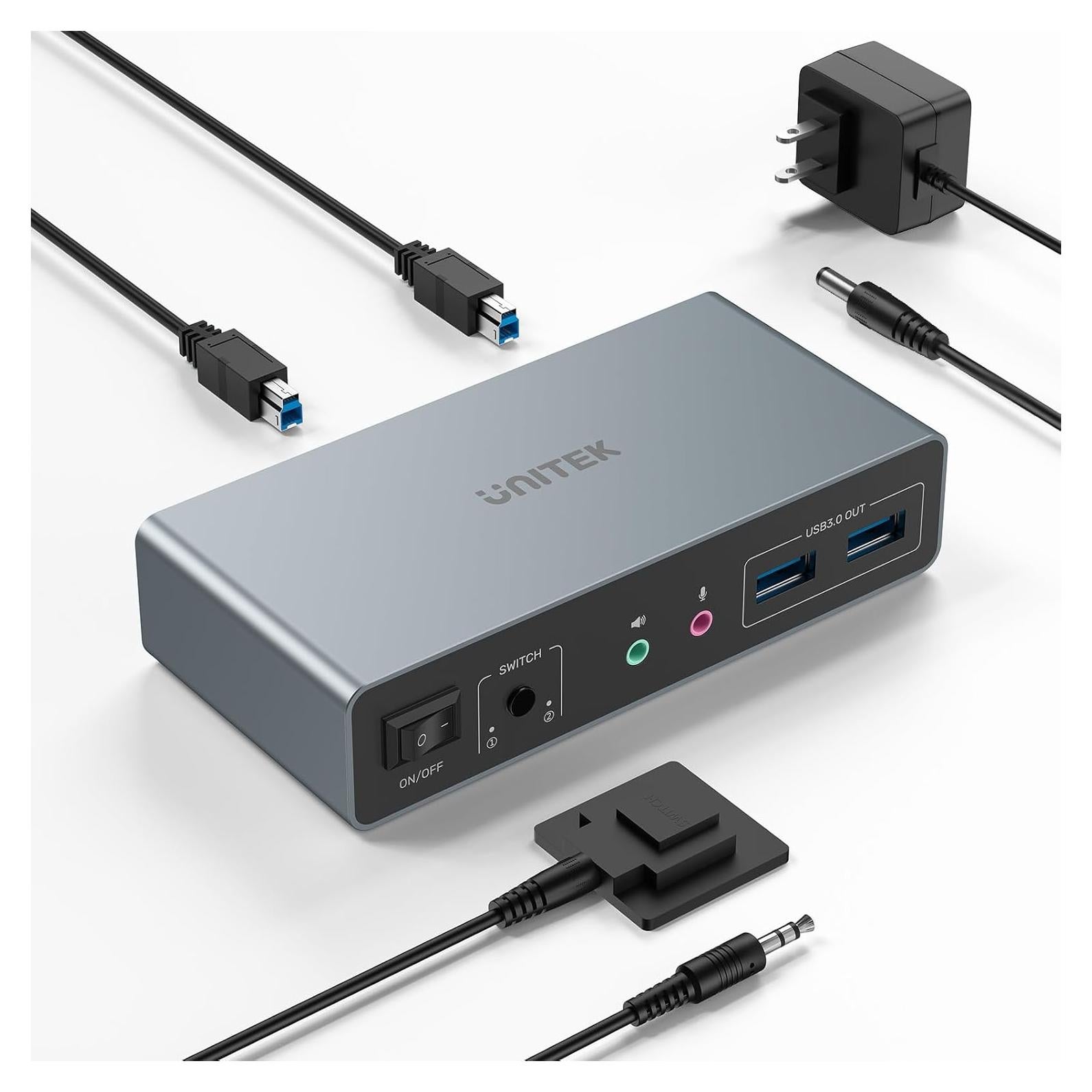 Interruptor KVM Unitek 2 Monitores 4K HDMI/DisplayPort USB 3.0