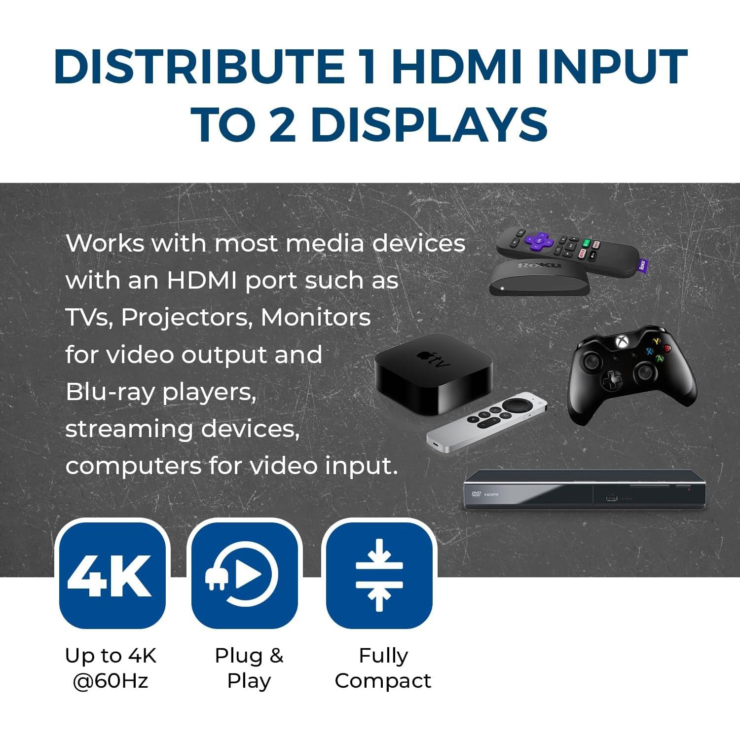 Divisor HDMI 1x2 OREI UHD-PRO102 4K 60Hz Soporte 3D