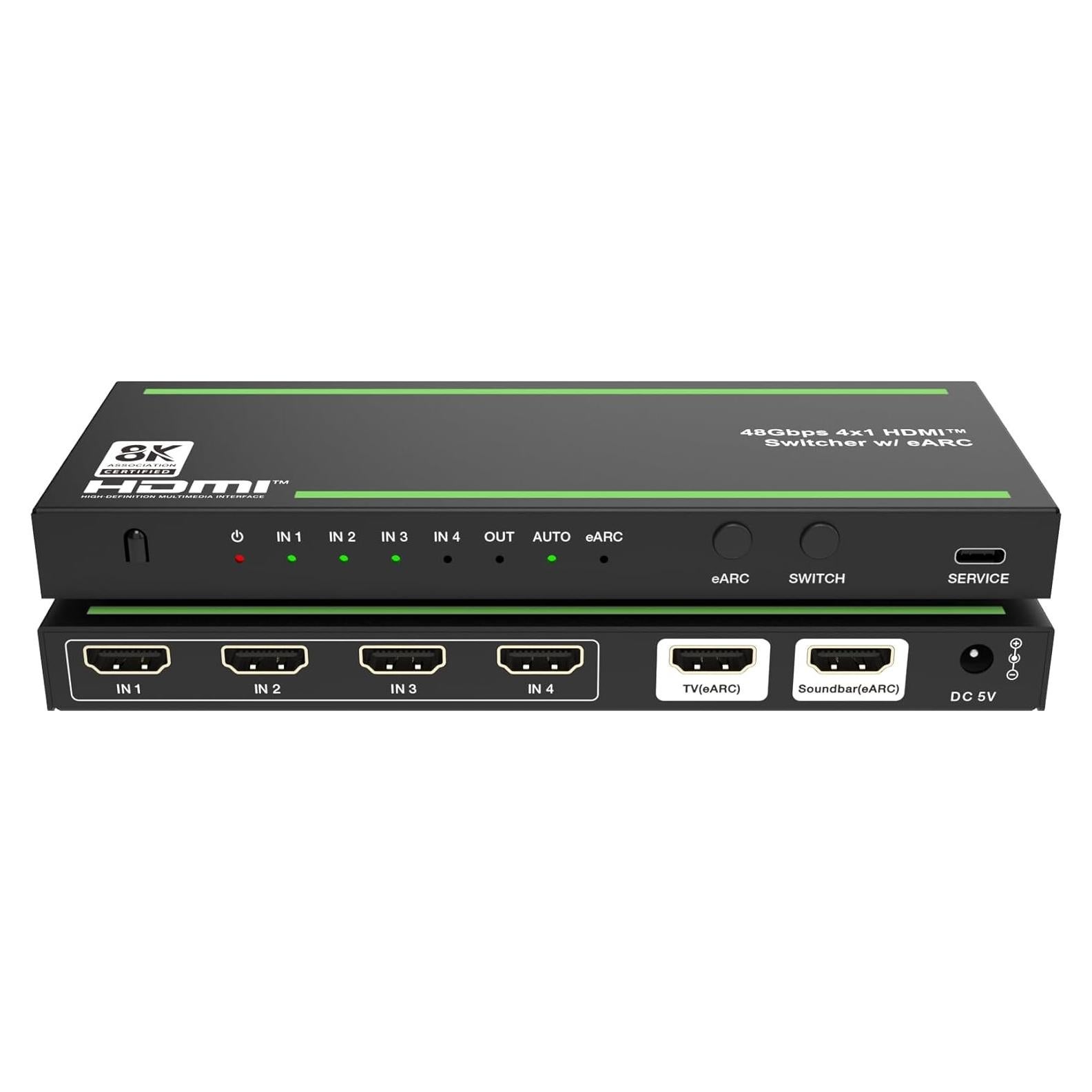 Conmutador HDMI 2.1 8K 4 en 1 iArkPower con eARC