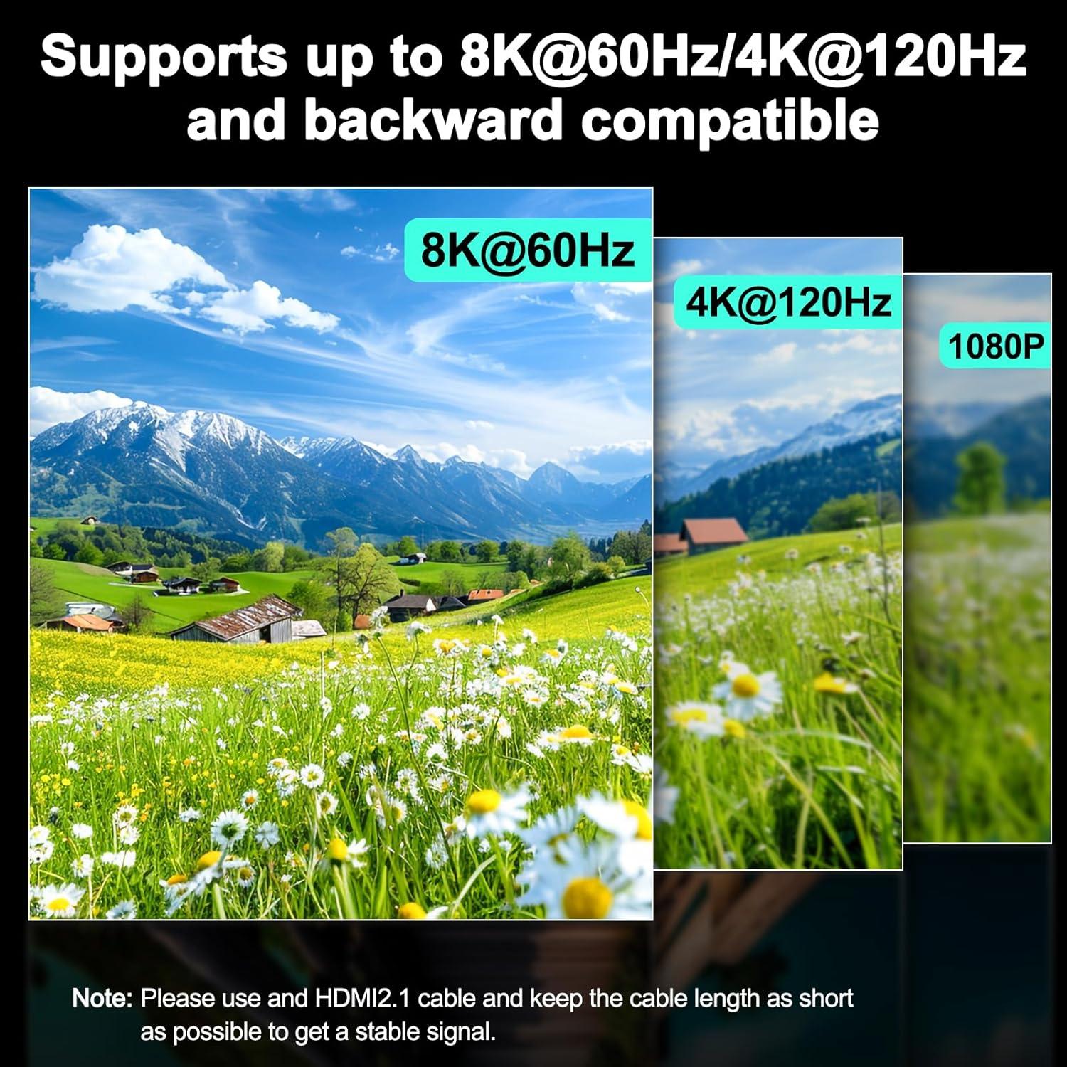 Conmutador KVM Doble Monitor 8K 60Hz AOOCOO HDMI USB 3.0