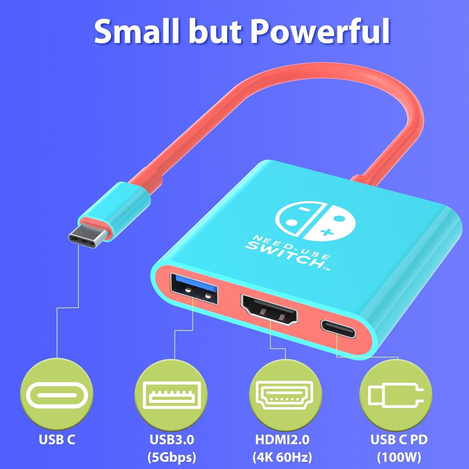 Estación de Acoplamiento HDMI 4K para Nintendo Switch y Steam Deck