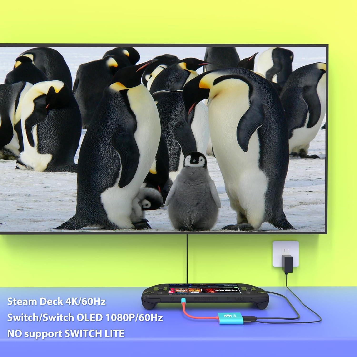 Estación de Acoplamiento HDMI 4K para Nintendo Switch y Steam Deck